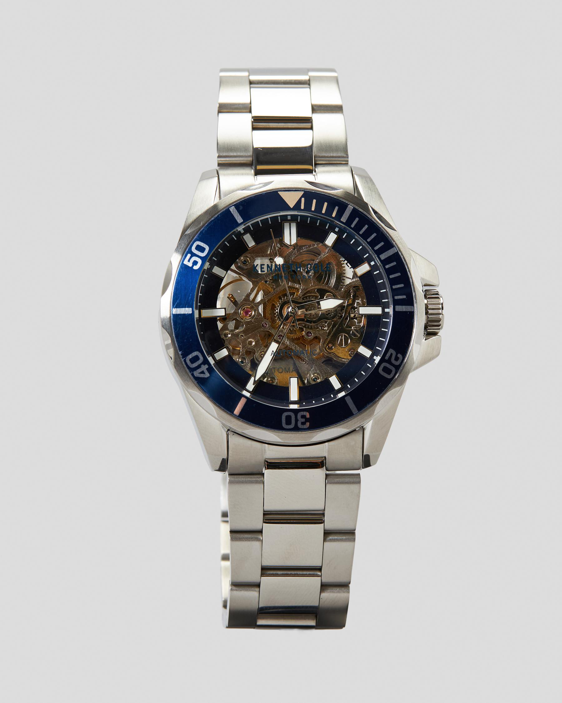 Shop Cole Automatic Watch In Steel / Blue Fast Shipping