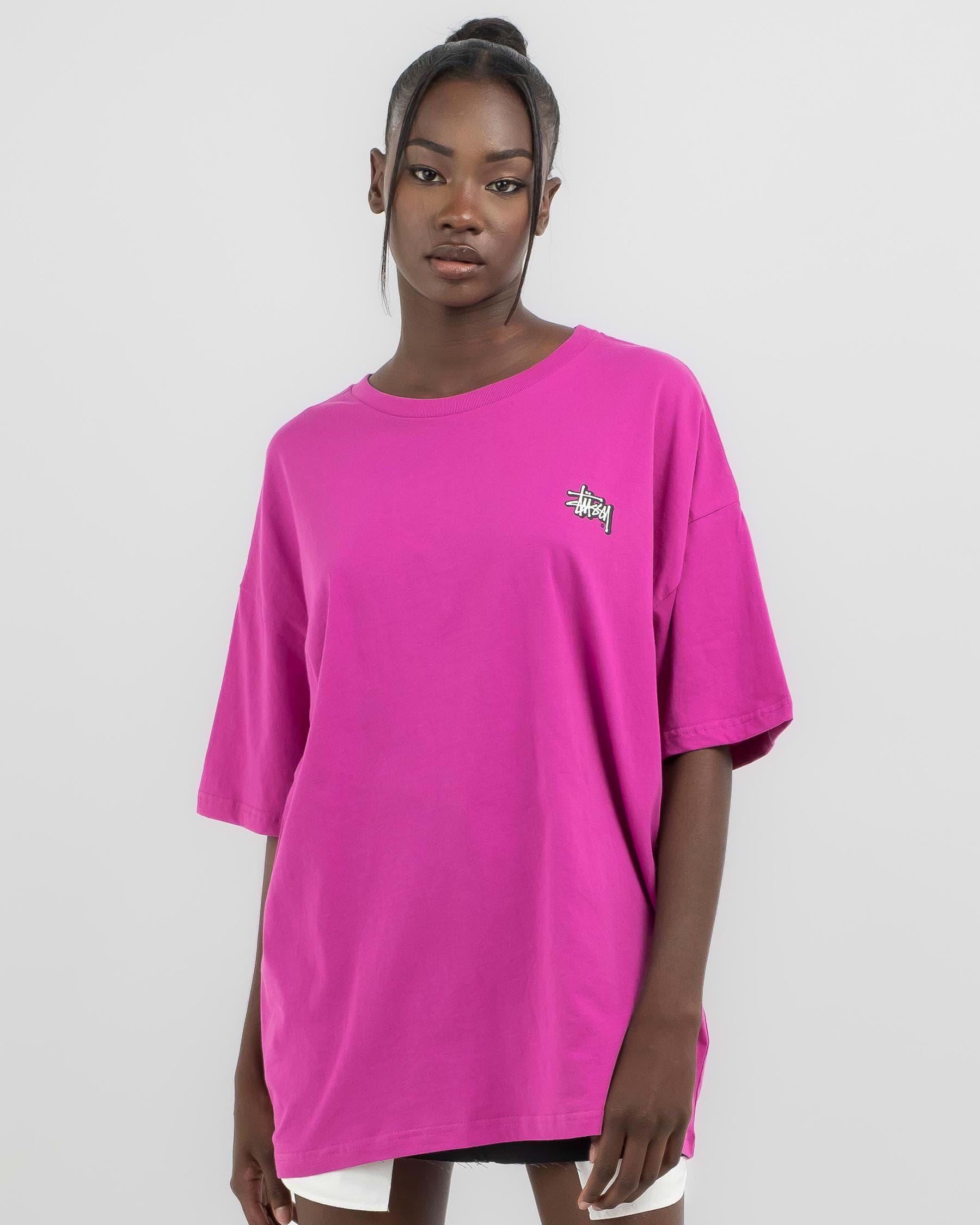 Shop Stussy Offset Graffiti Relaxed T-Shirt In Berry - Fast Shipping ...