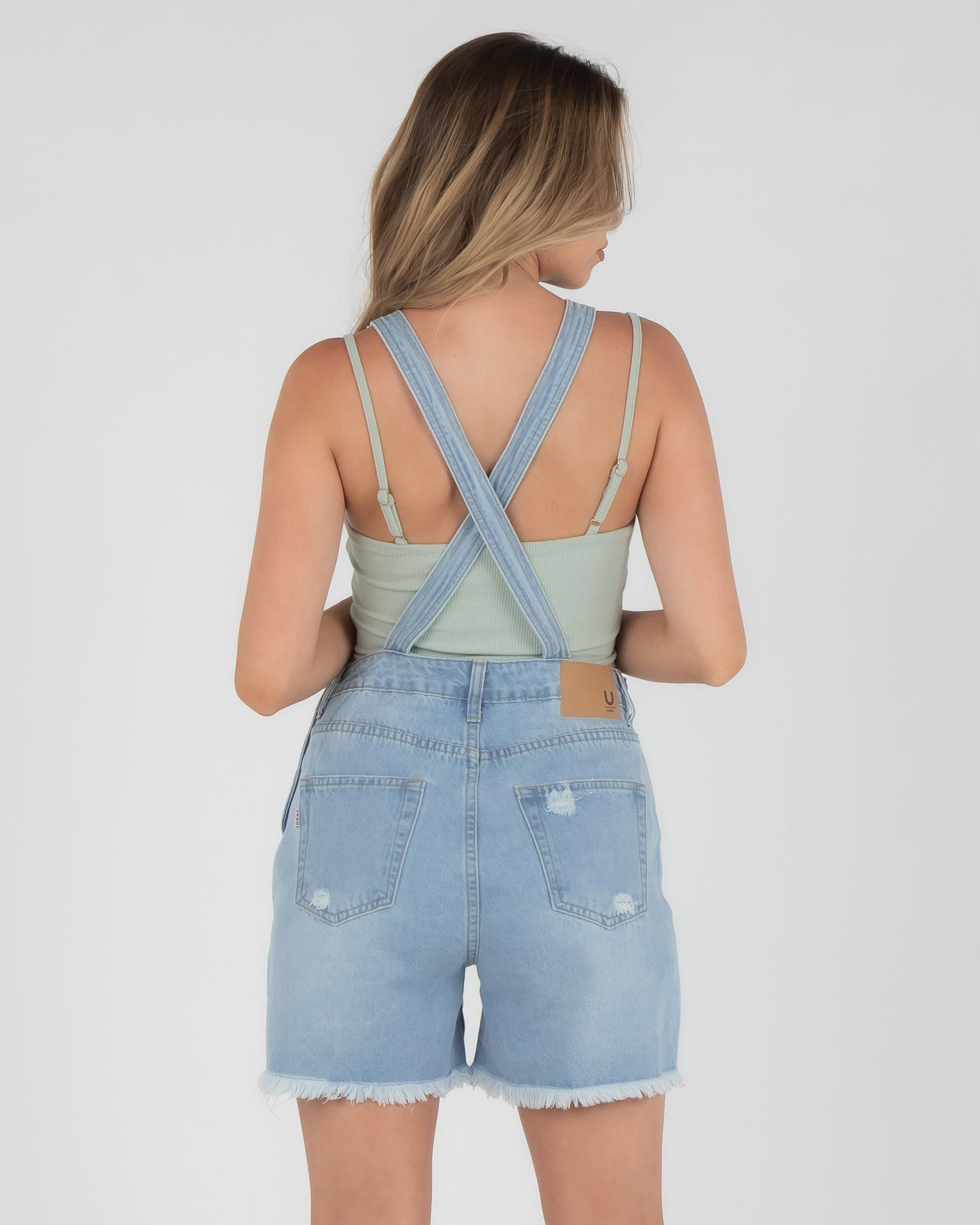 Shop Used Amity Overalls In Mid Blue Fast Shipping & Easy Returns