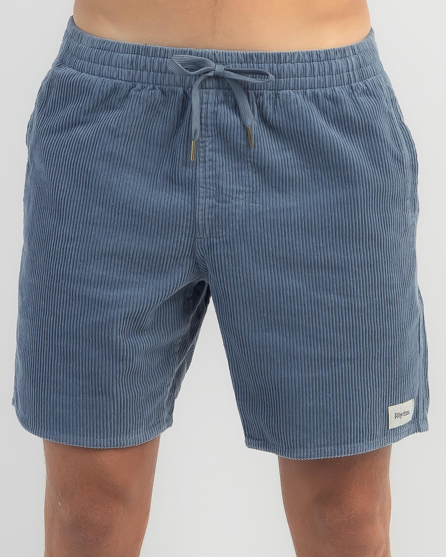 Shop Rhythm Cord Jam Walk Shorts In Mineral Blue Fast Shipping & Easy