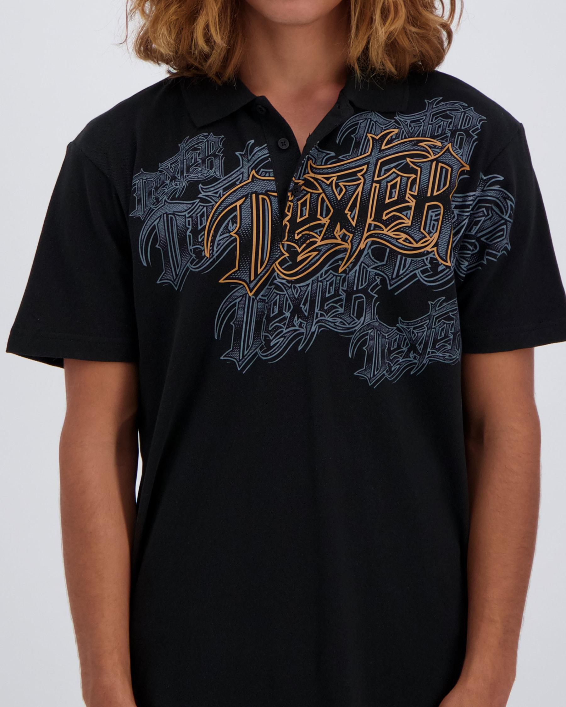 Shop Dexter Skew Polo Shirt In Black - Fast Shipping & Easy Returns ...