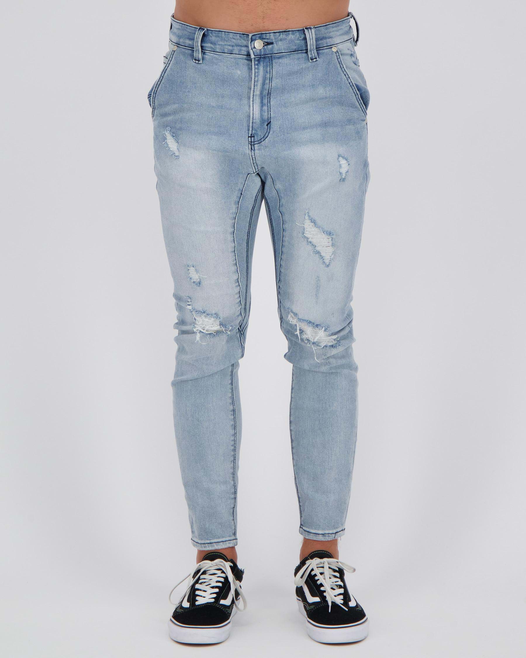 Black Palms The Tapered Drop Crotch Jeans In Pacific Skies - Fast ...
