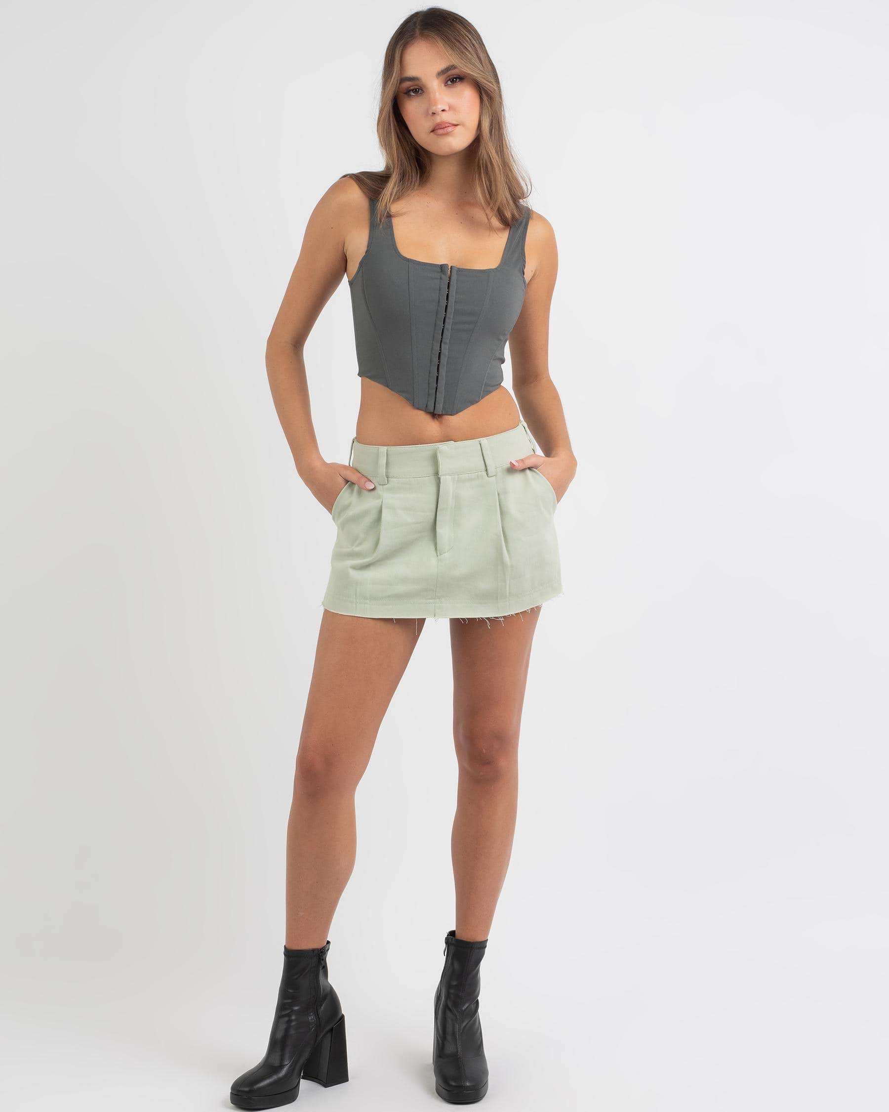 Shop Ava And Ever Lottie Skirt In Avocado - Fast Shipping & Easy ...