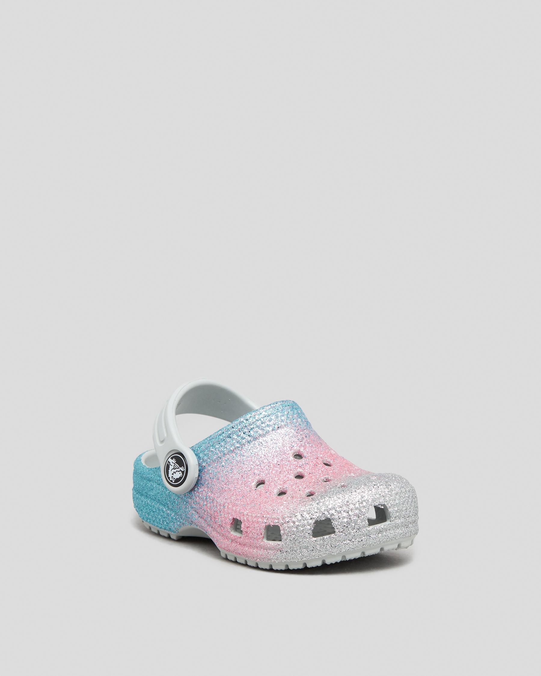 Shop Crocs Toddlers' Classic Glitter Clogs In Shimmer/multi Fast