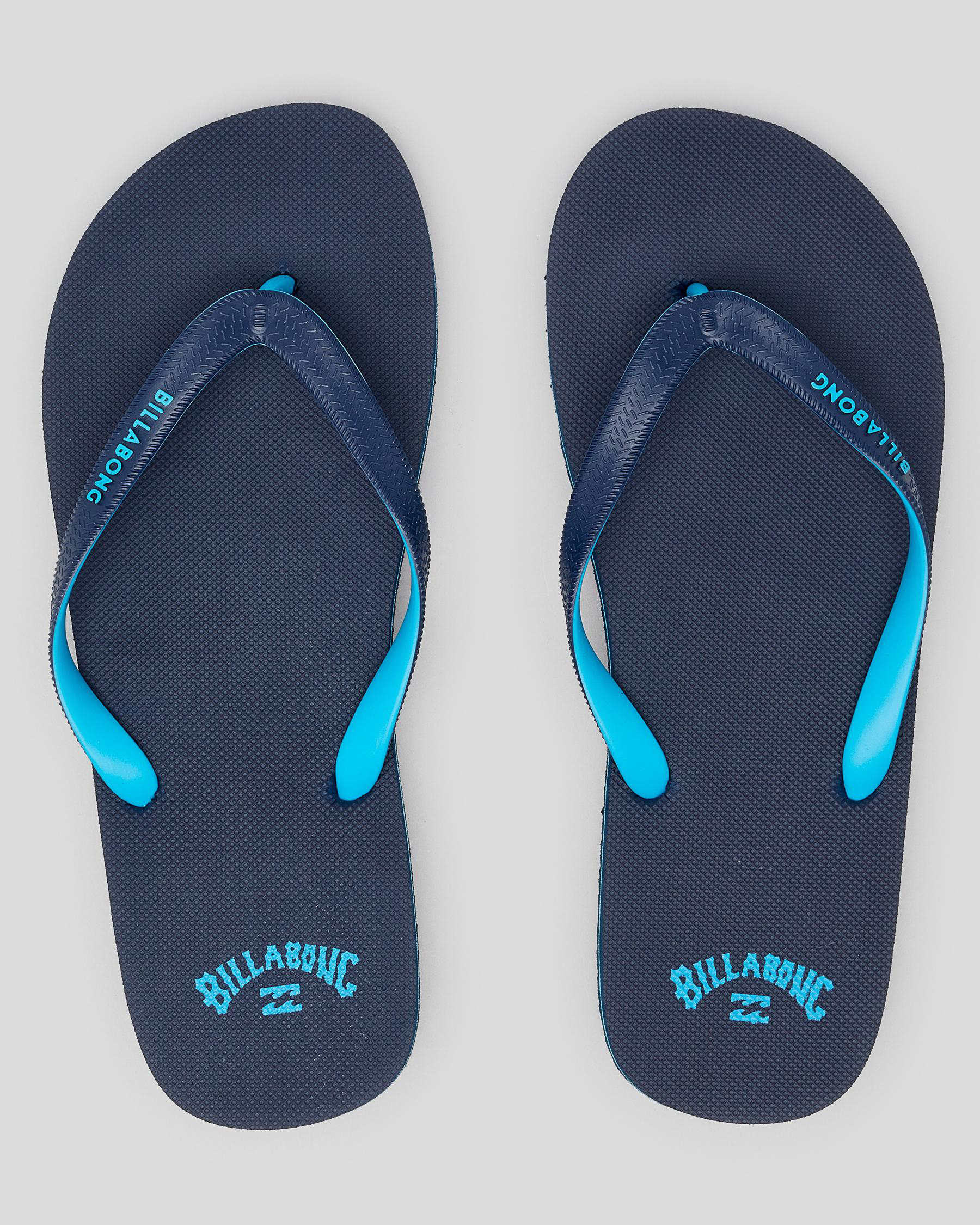 Shop Billabong Stacked Thongs In Navy/cyan - Fast Shipping & Easy ...