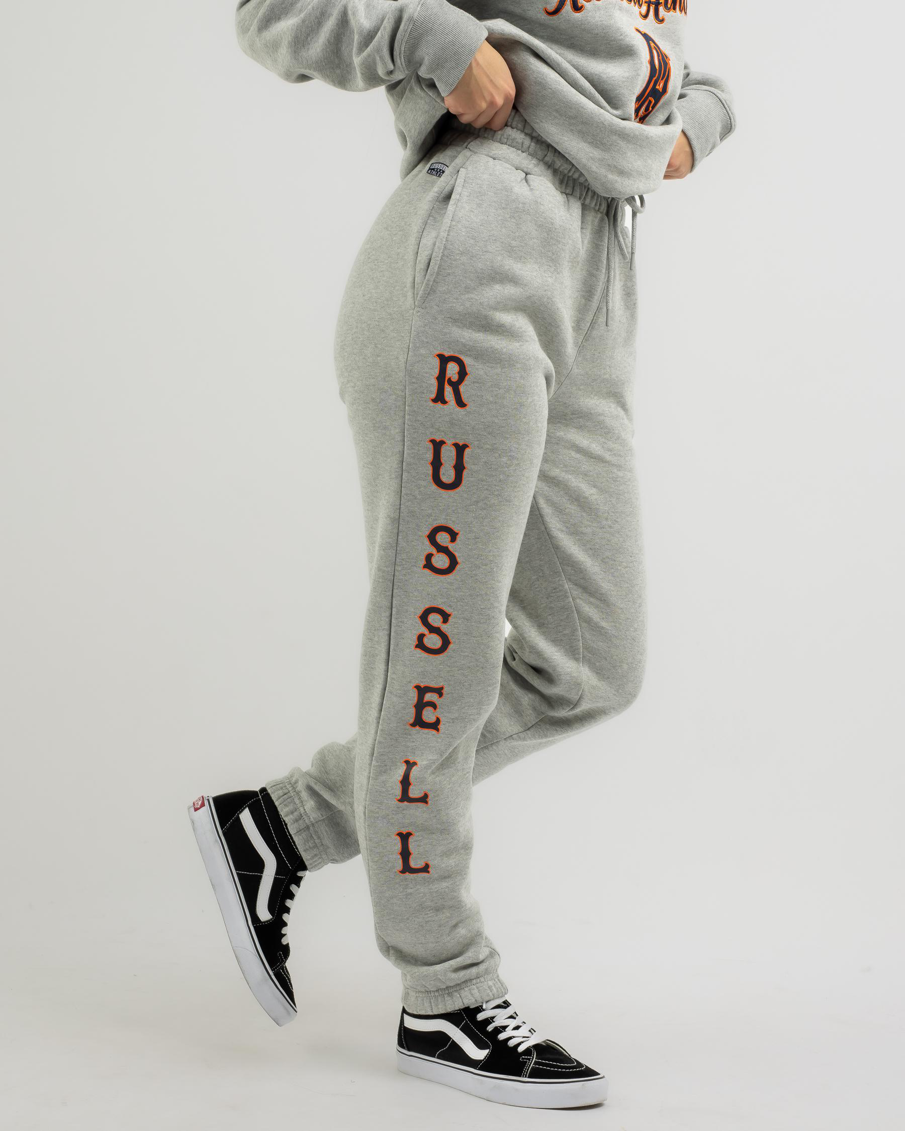 Russell Athletic Midfielder Track Pants In Grey Marle Fast Shipping