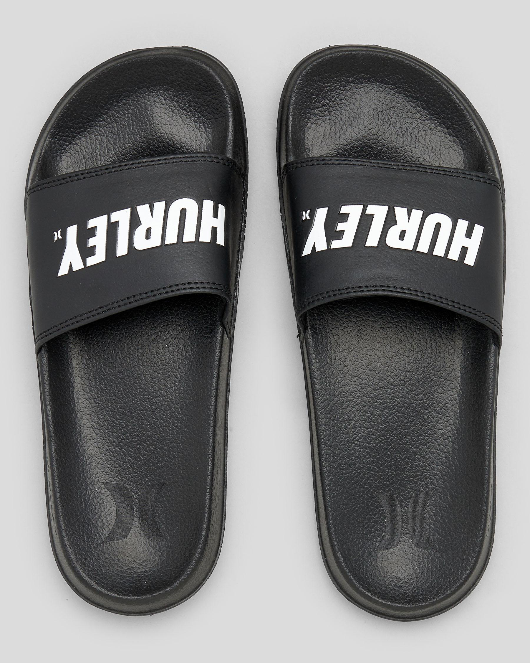 Shop Hurley One and Only Fastlane Slides In Black/white Fast Shipping & Easy Returns City