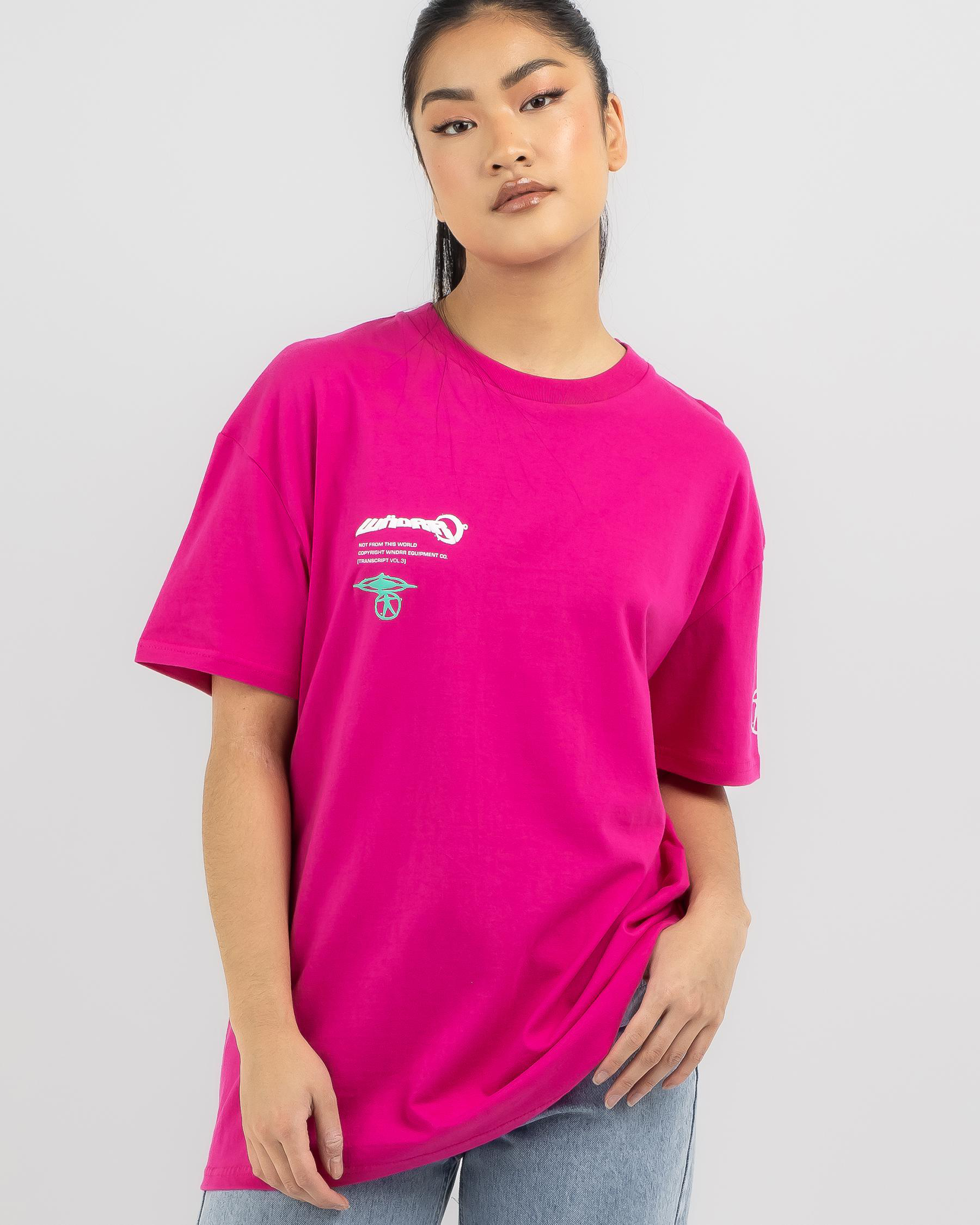 Shop Wndrr Outta World Box Fit TShirt In Magenta Fast Shipping