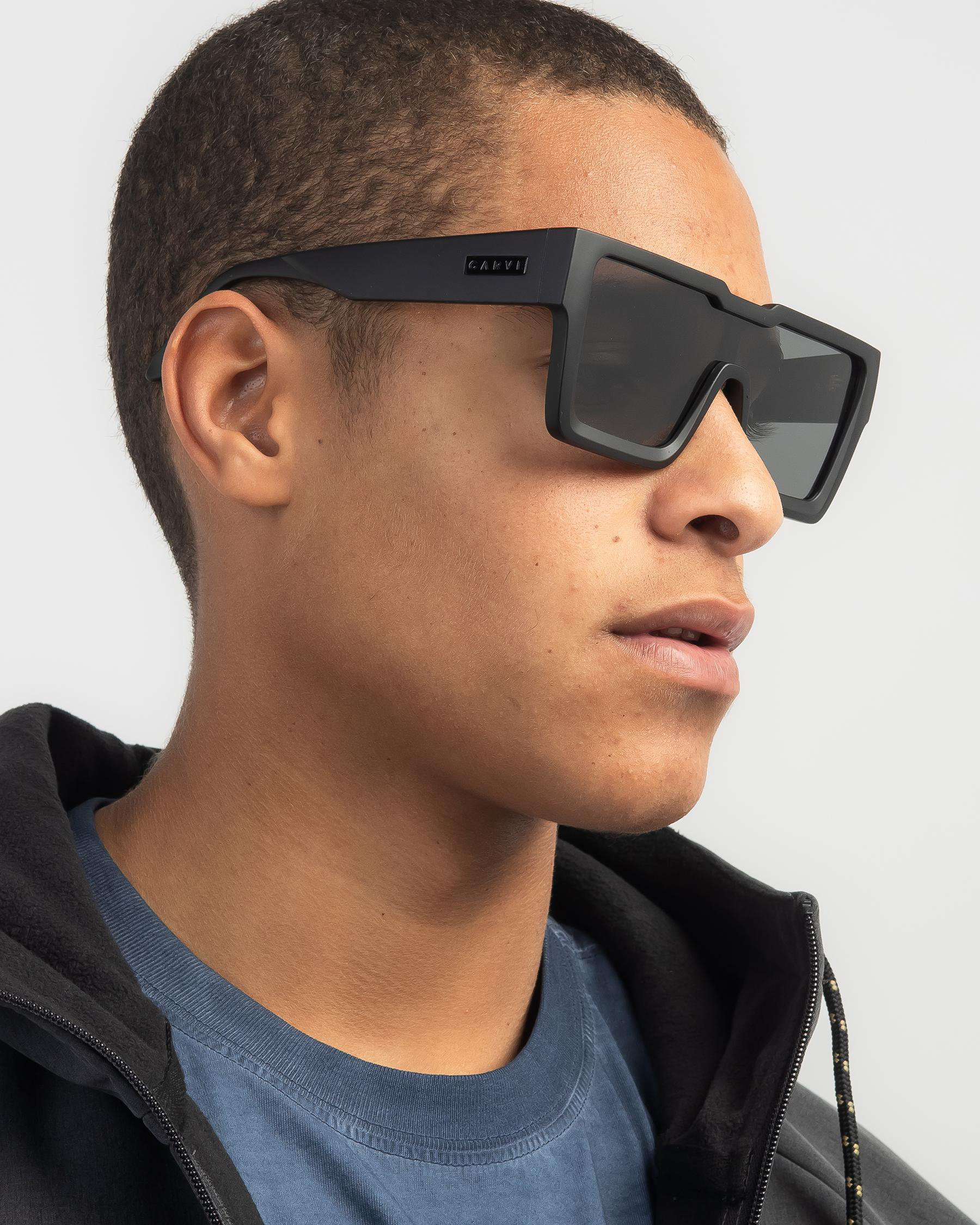 Shop Carve The Vegas Polarised Sunglasses In Matte Black / Grey