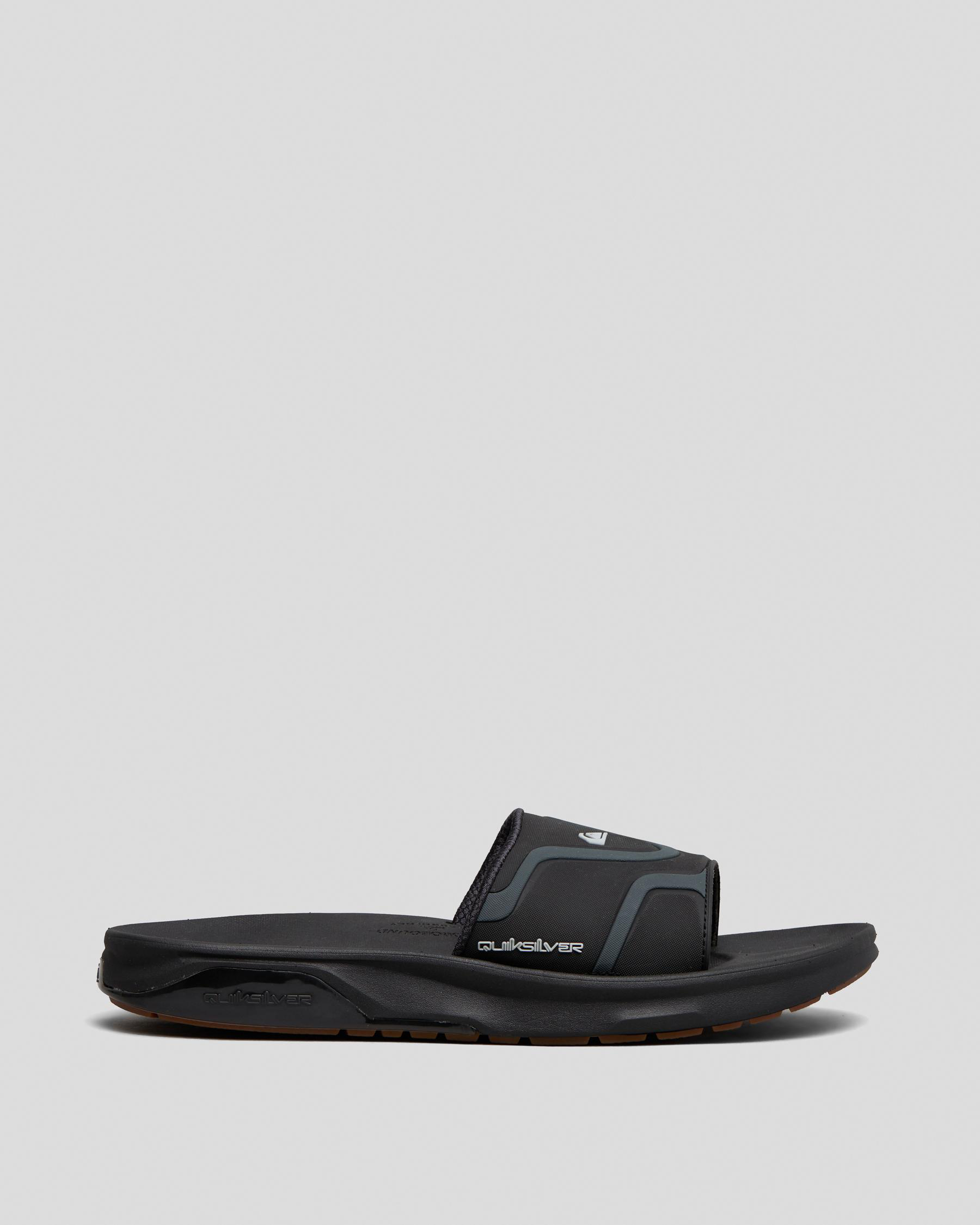 Quiksilver Mathodic Recovery Slides In Black 1 - Fast Shipping & Easy ...
