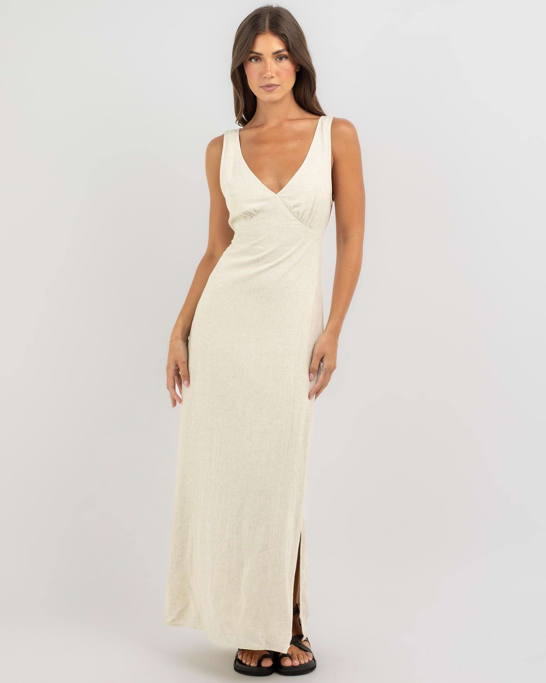 Shop Mooloola Audrey Maxi Dress In Salt And Pepper - Fast Shipping ...