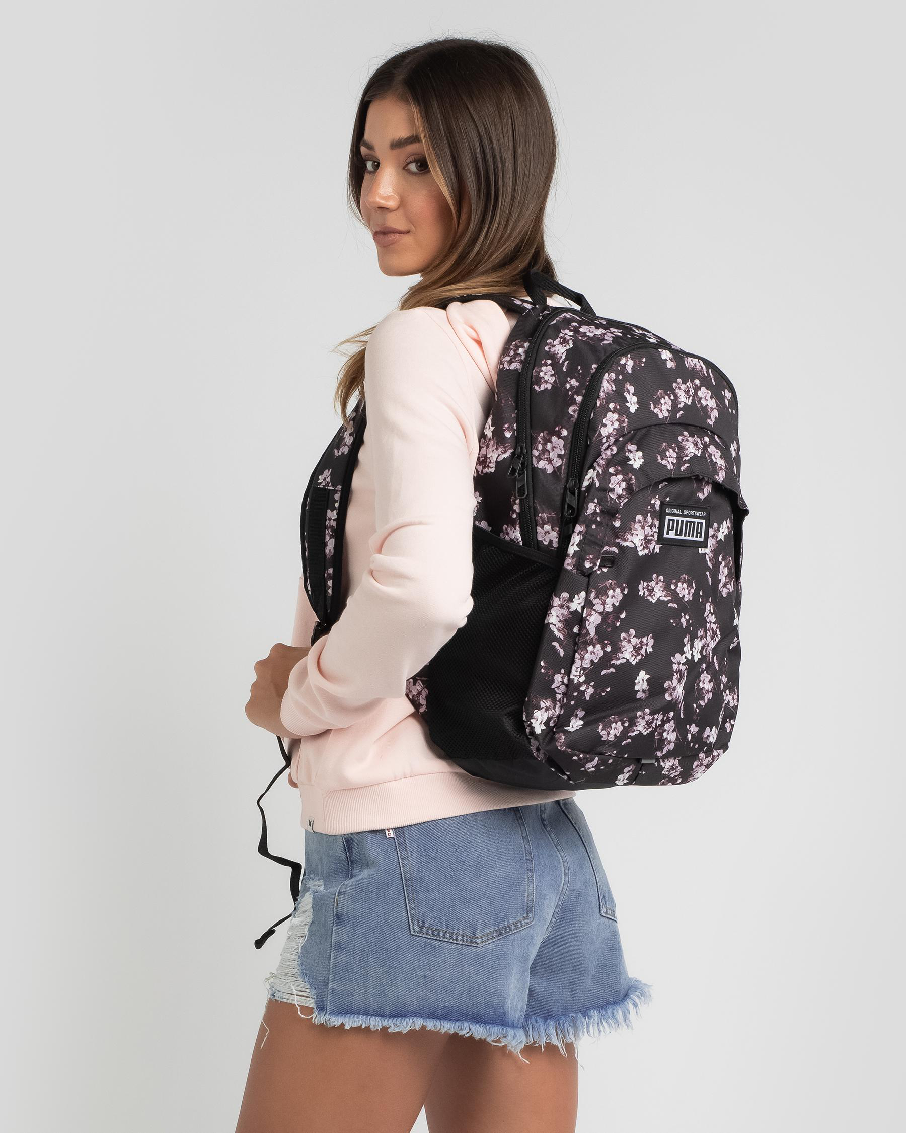 Puma Academy Backpack In Puma Black Floral Fast Shipping & Easy