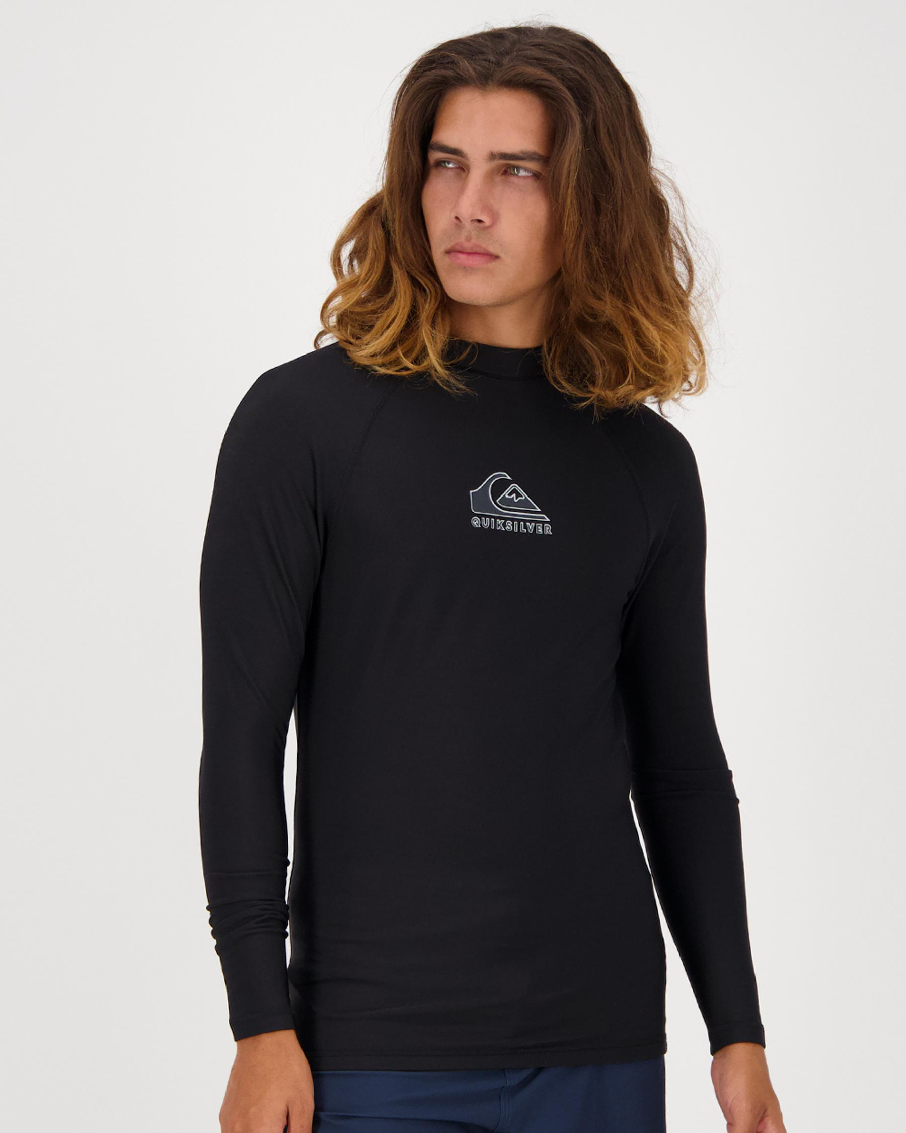 Shop Quiksilver Heater Rash Vest In Black Fast Shipping & Easy