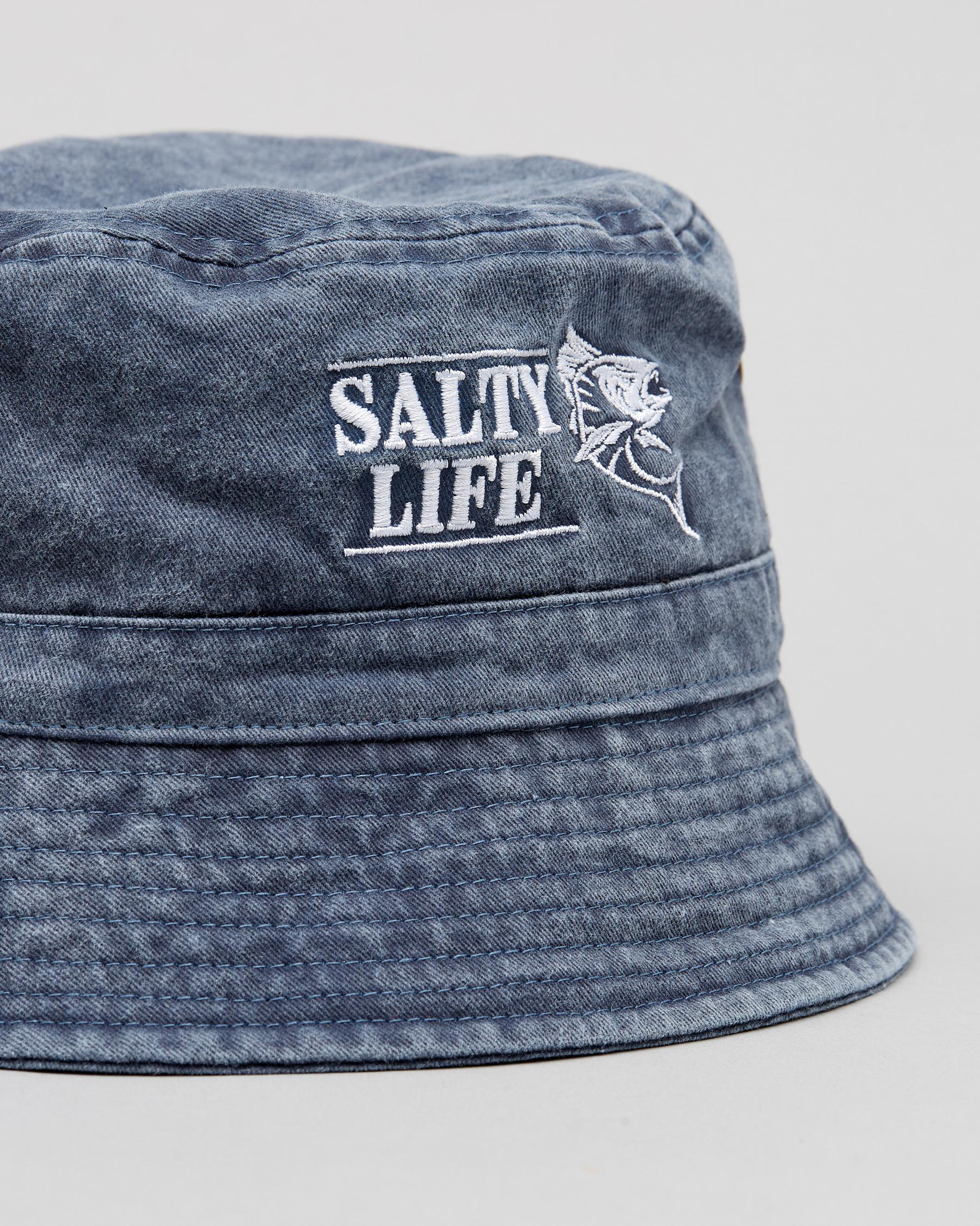 Salty Life Scoop Bucket Hat In Denim Fast Shipping & Easy Returns