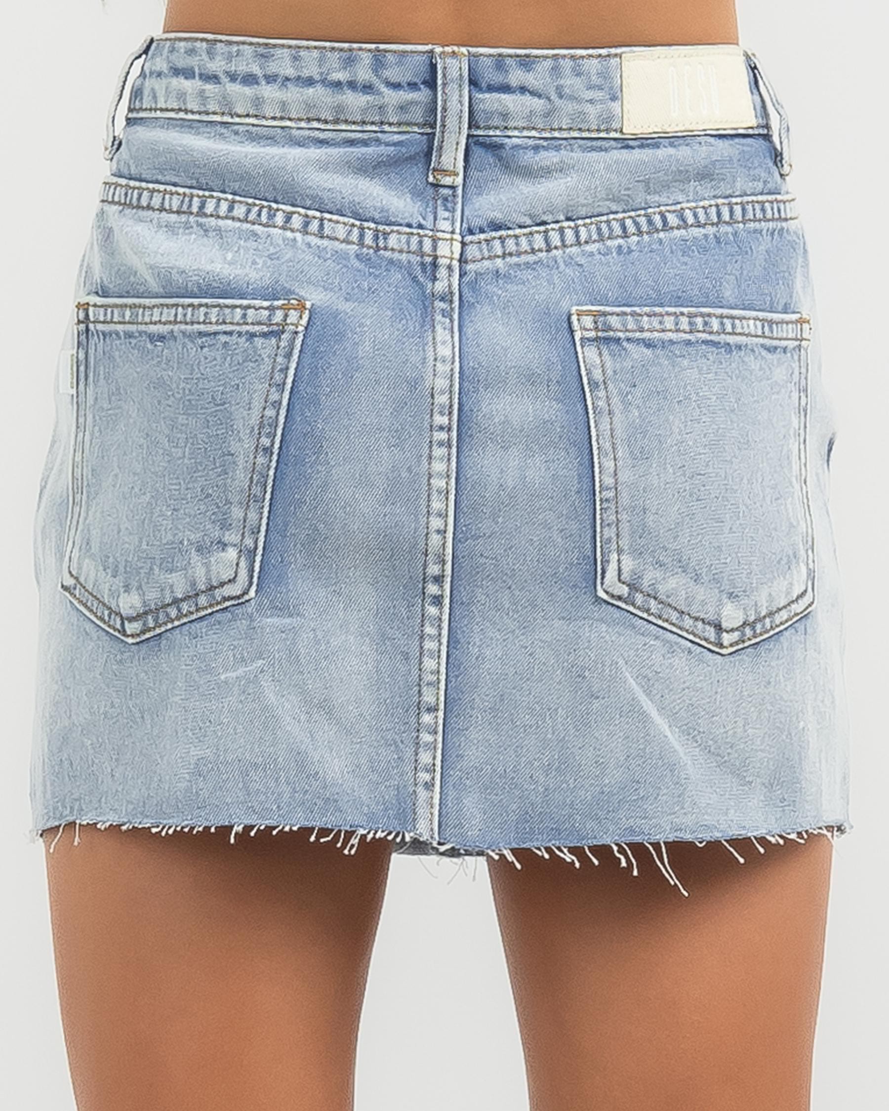 DESU Girls' Lo Rider Ripped Skirt In Light Mid Blue - Fast Shipping ...