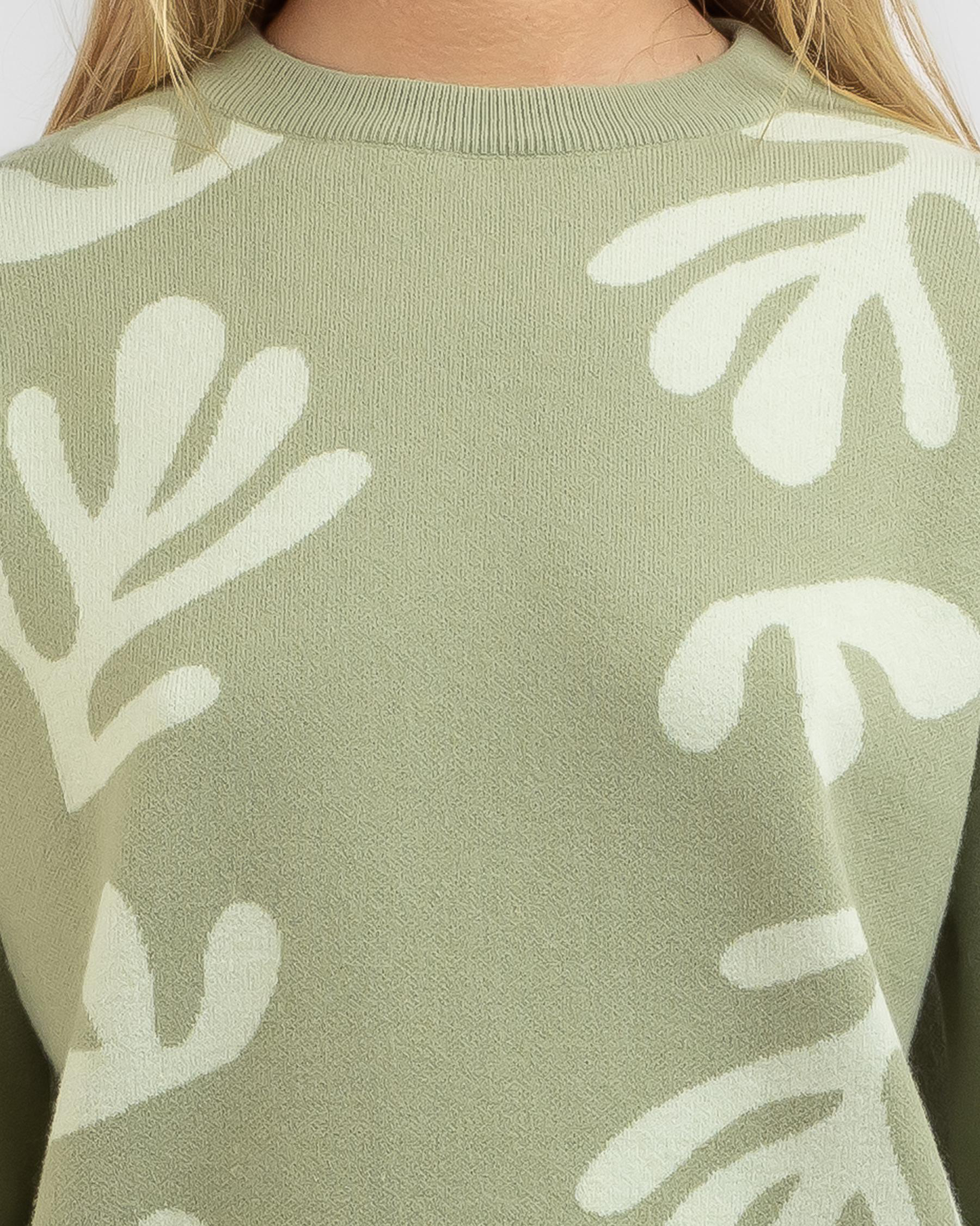 Shop Rusty Atoll Crew Knit In Green Pistachio - Fast Shipping & Easy ...