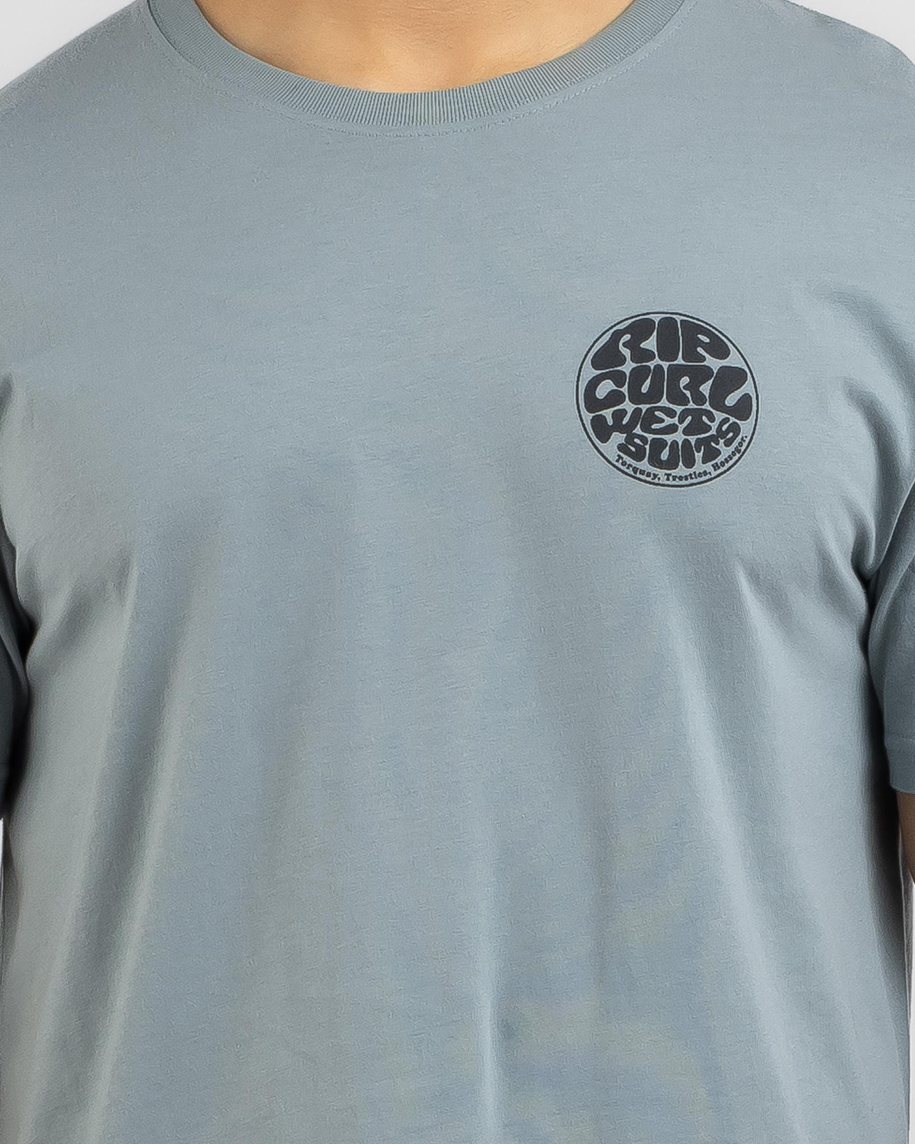 Shop Rip Curl Wetsuit Icon TShirt In Mineral Blue Fast Shipping