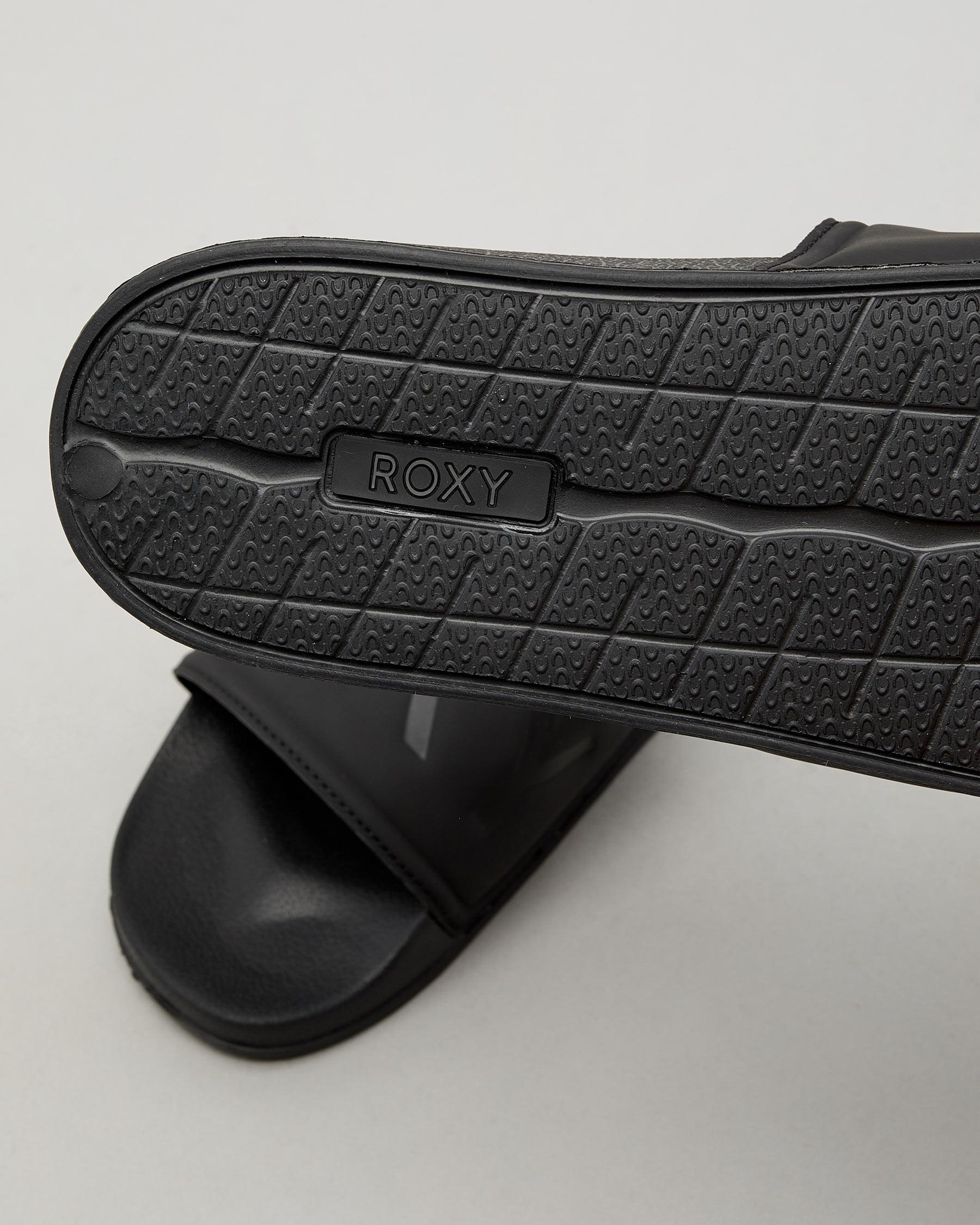 Shop Roxy Slippy Slide Sandals In Black - Fast Shipping & Easy Returns ...