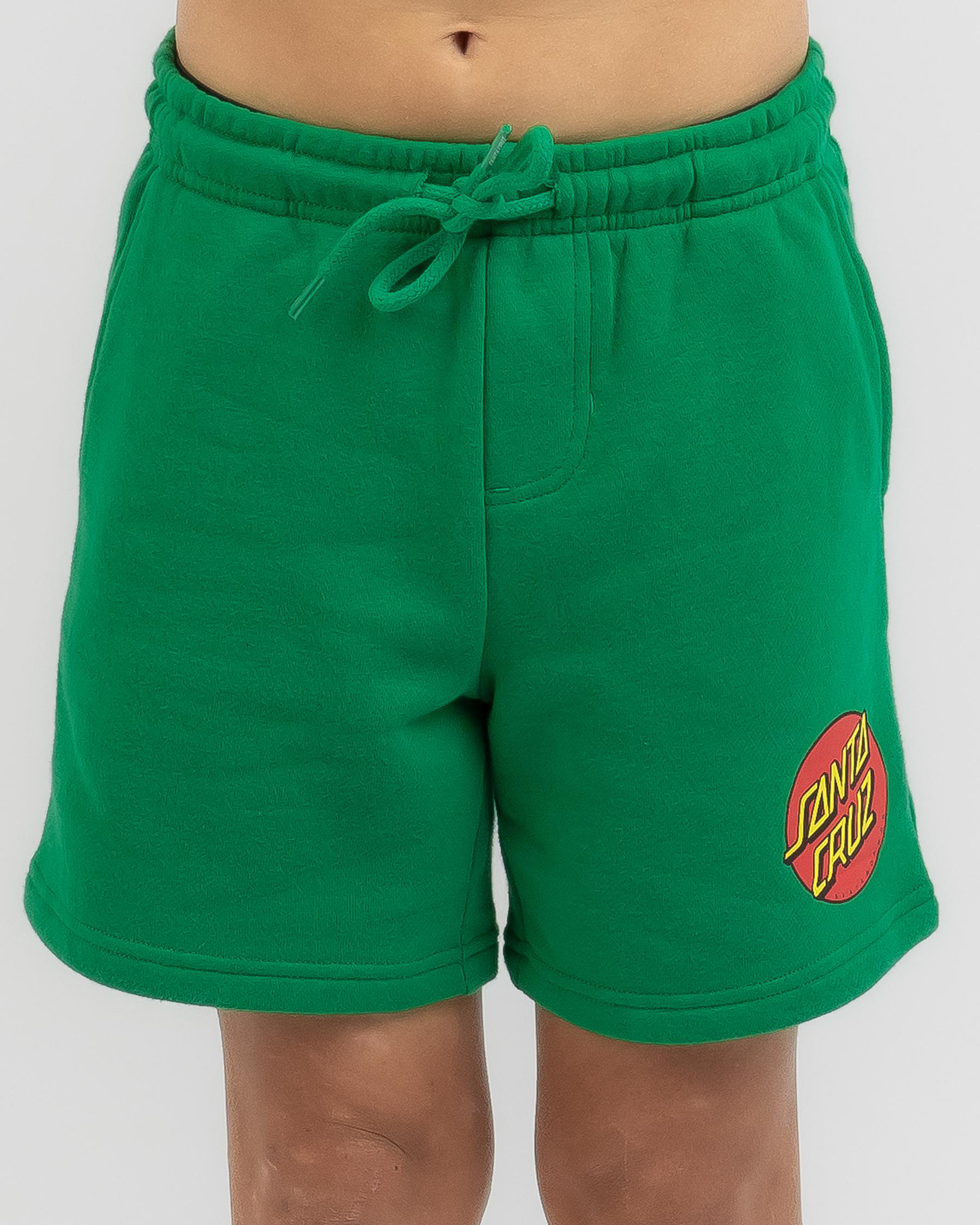Santa Cruz Boys' Classic Dot Track Shorts In Green Fast Shipping