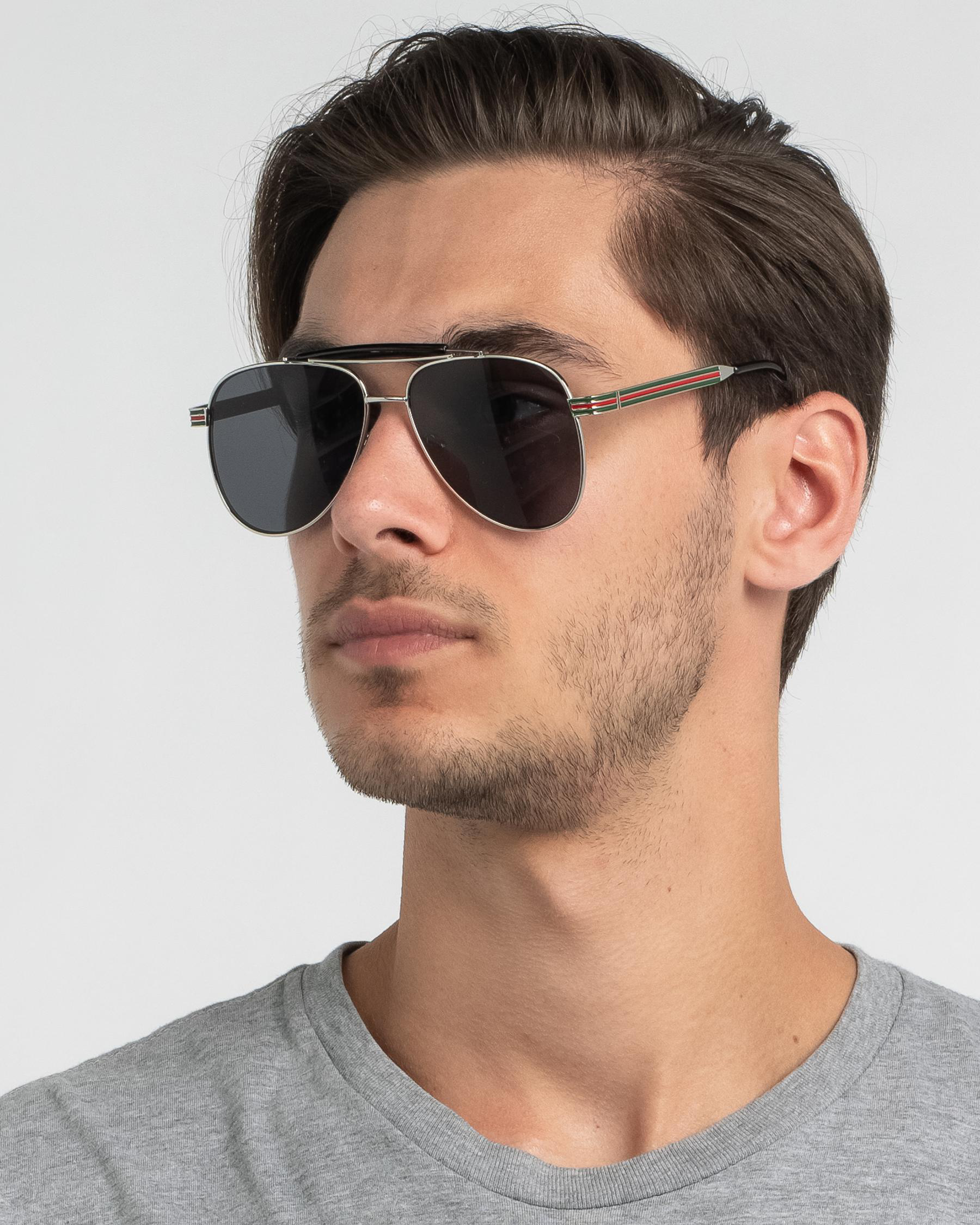 Shop Lucid Florence Sunglasses In Silver/green/red Fast Shipping