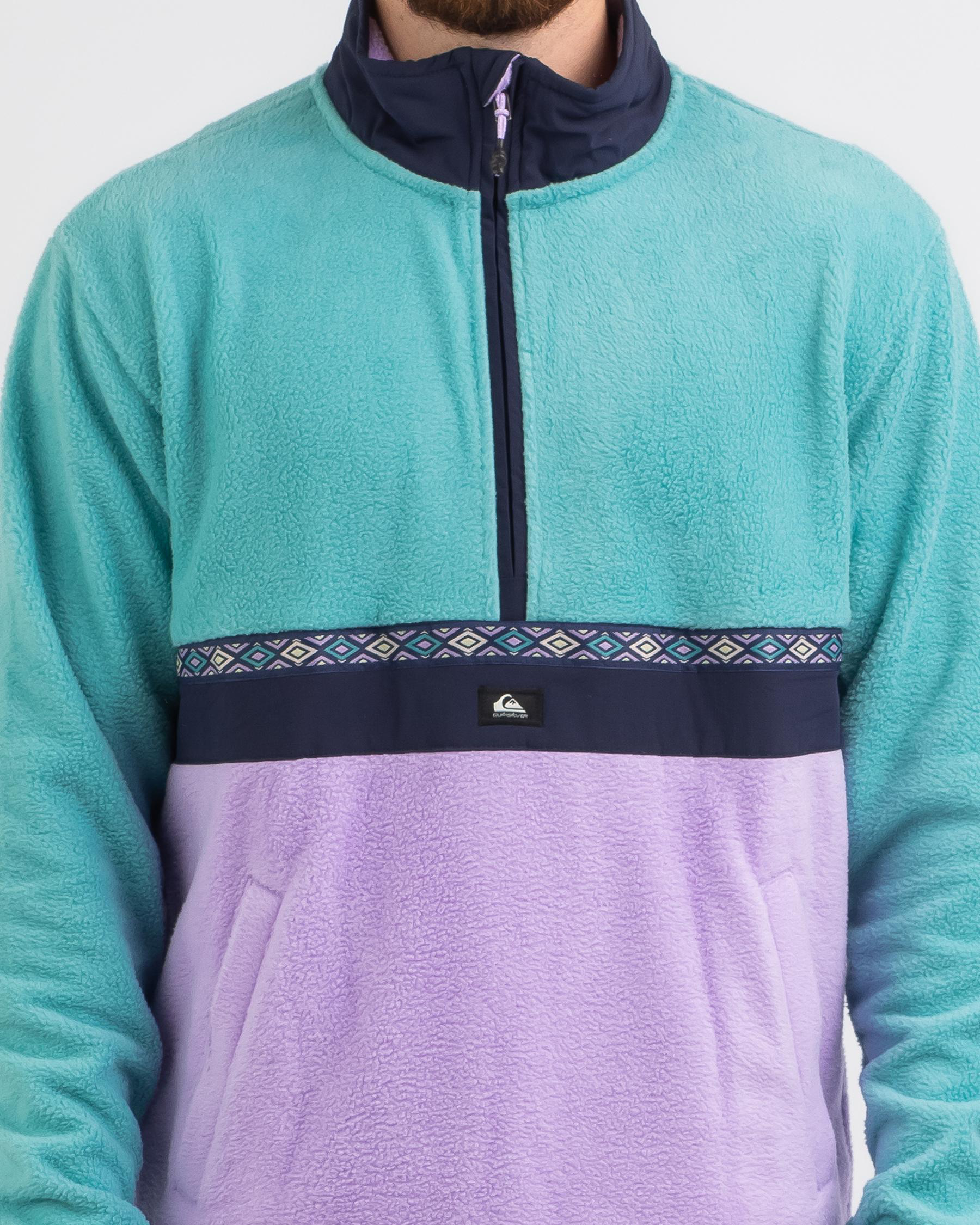 Shop Quiksilver Clean Coasts HalfZip Fleece Jacket In Porcelain Fast