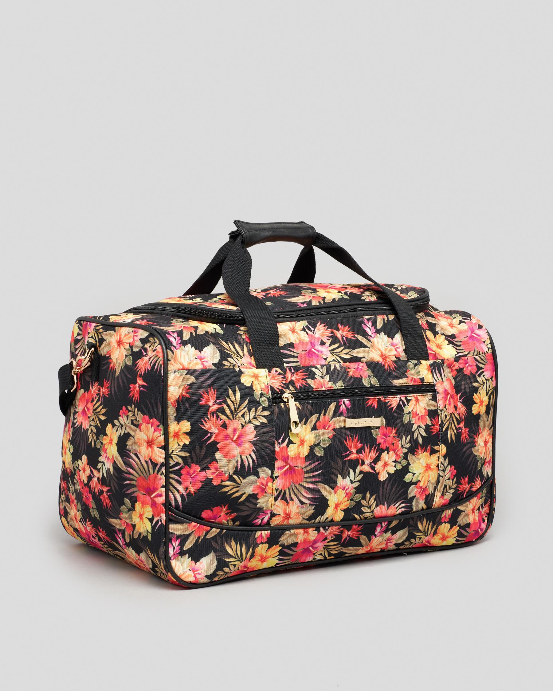 Mooloola Beachcomber Overnight Bag In Black Floral - Fast Shipping ...