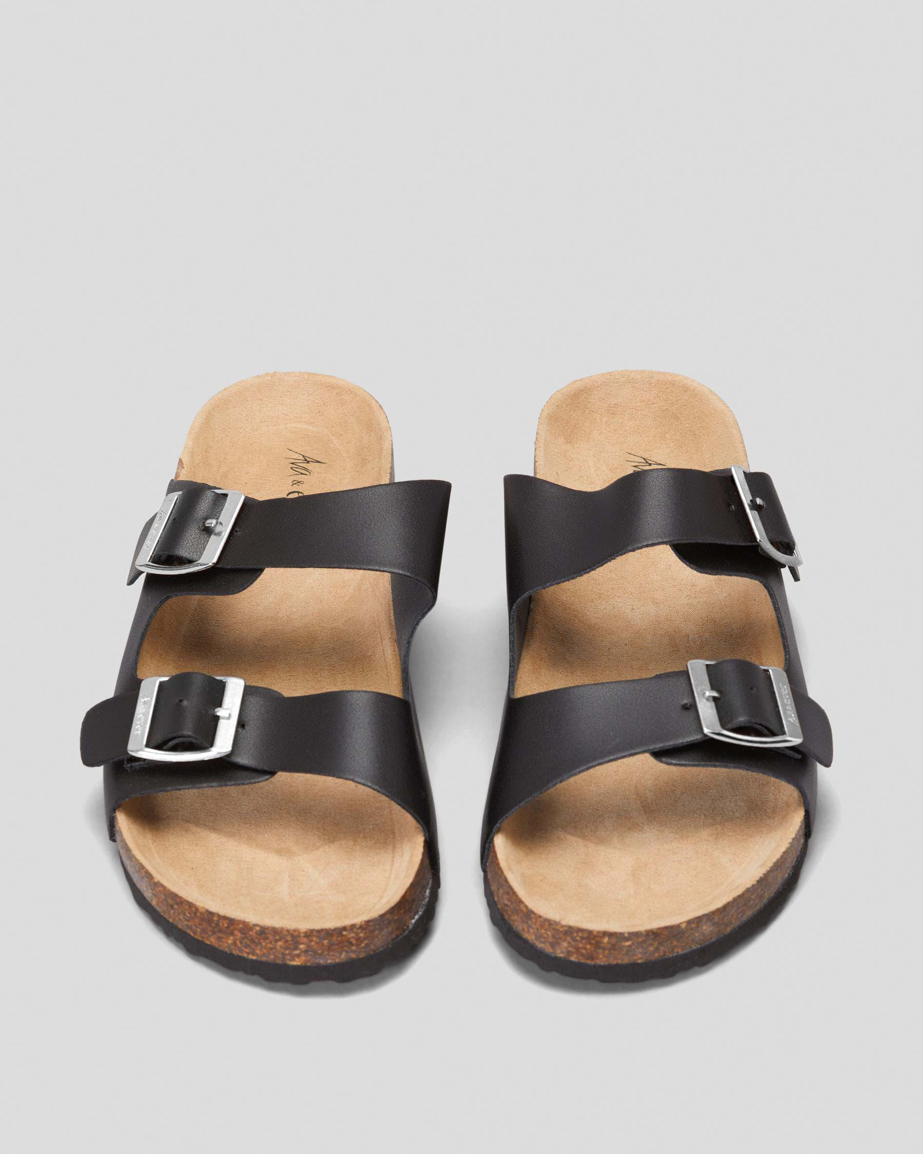 Shop Ava And Ever Cortina Slide Sandals In Black - Fast Shipping & Easy ...