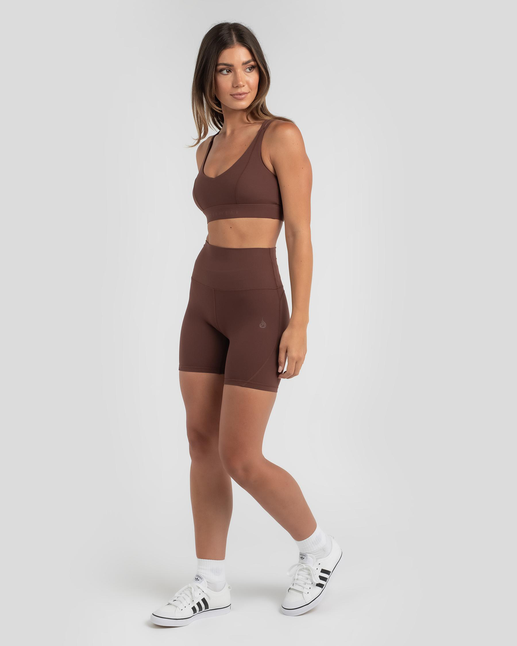 Shop Ryderwear NKD Align Bike Shorts In Chocolate Fast Shipping