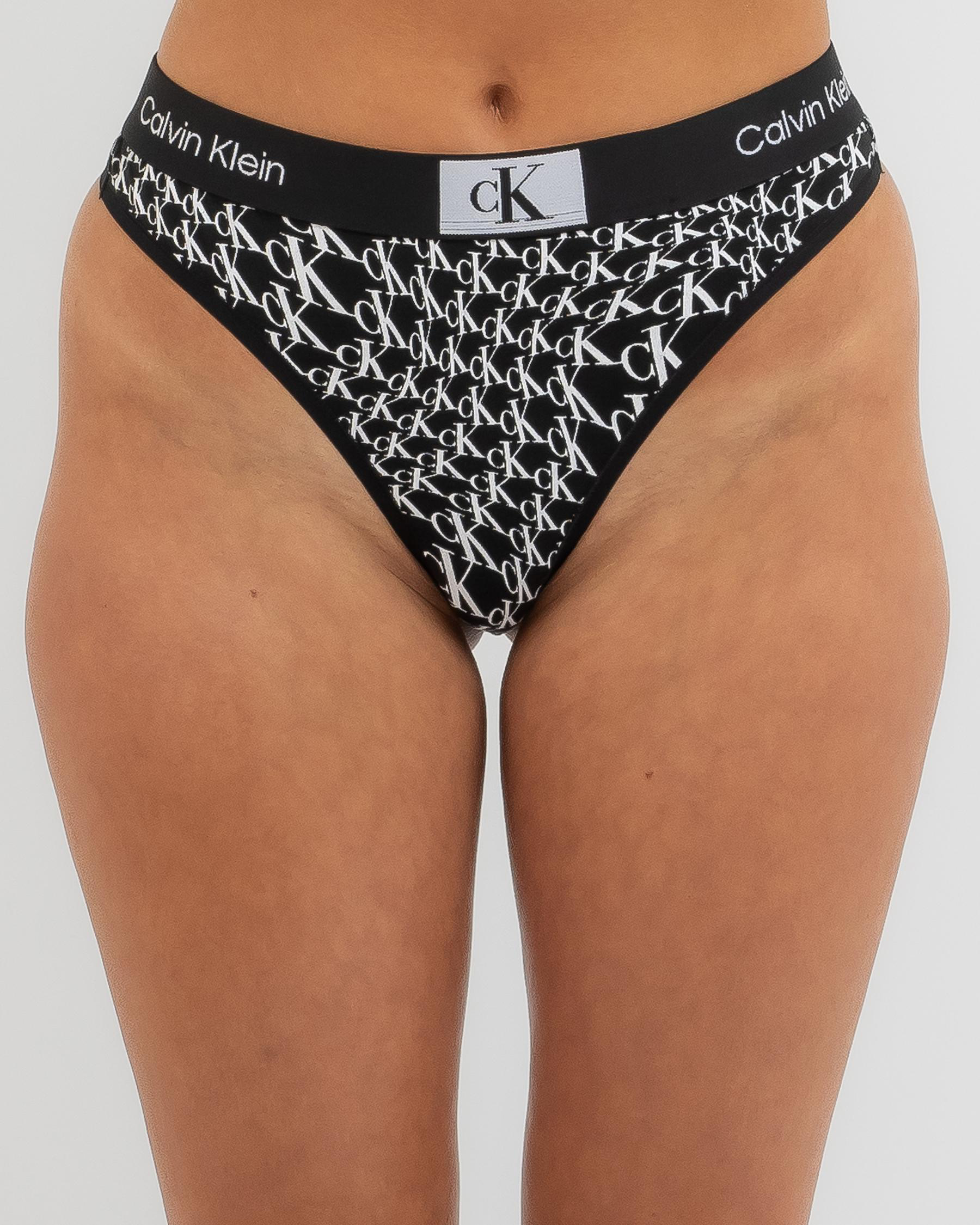 Calvin Klein 1996 Cotton Modern Thong In Warped Logo Print/black - FREE*  Shipping & Easy Returns - City Beach United States