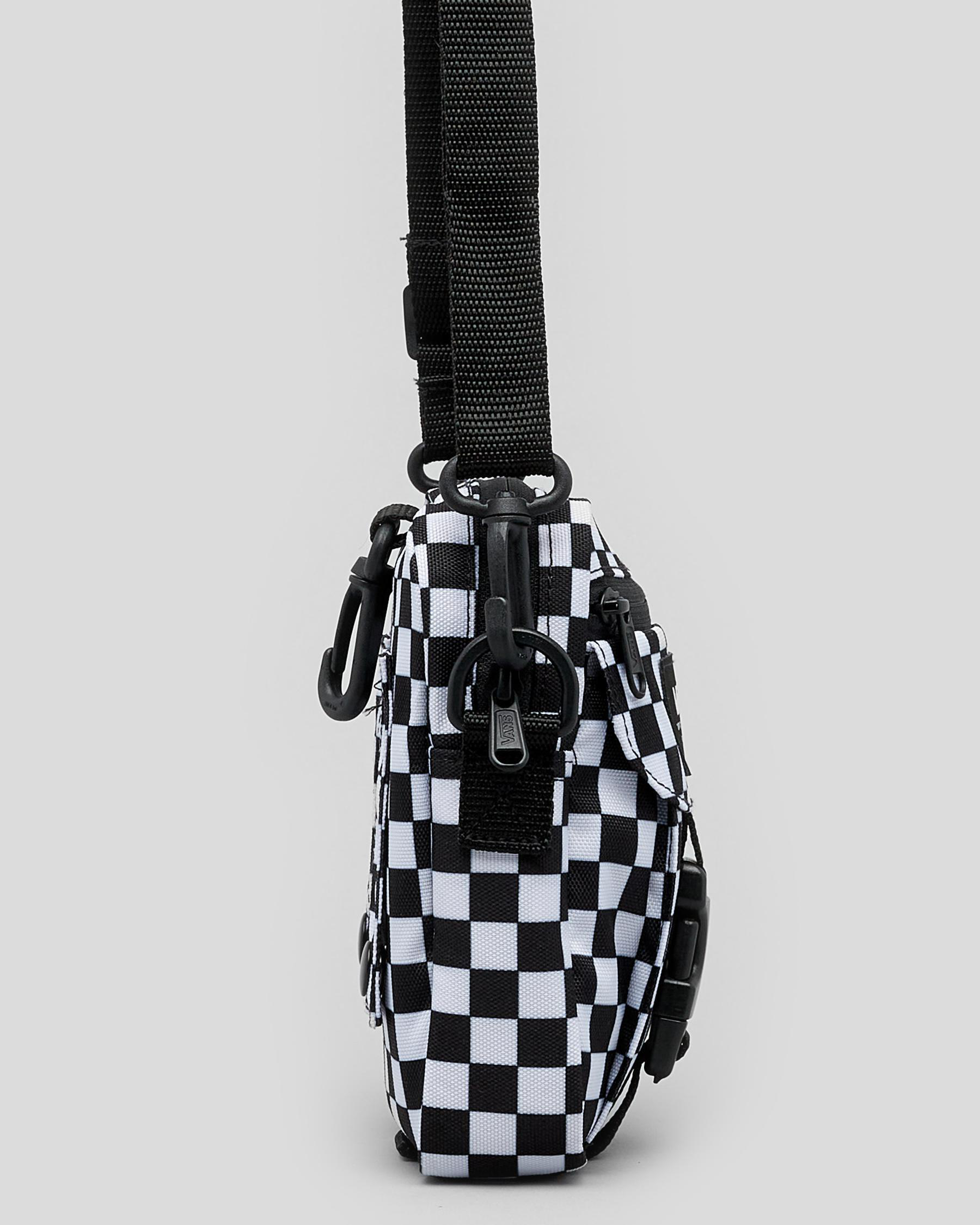 Shop Vans New Varsity Shoulder Bag In Black/white Check Fast Shipping & Easy Returns City