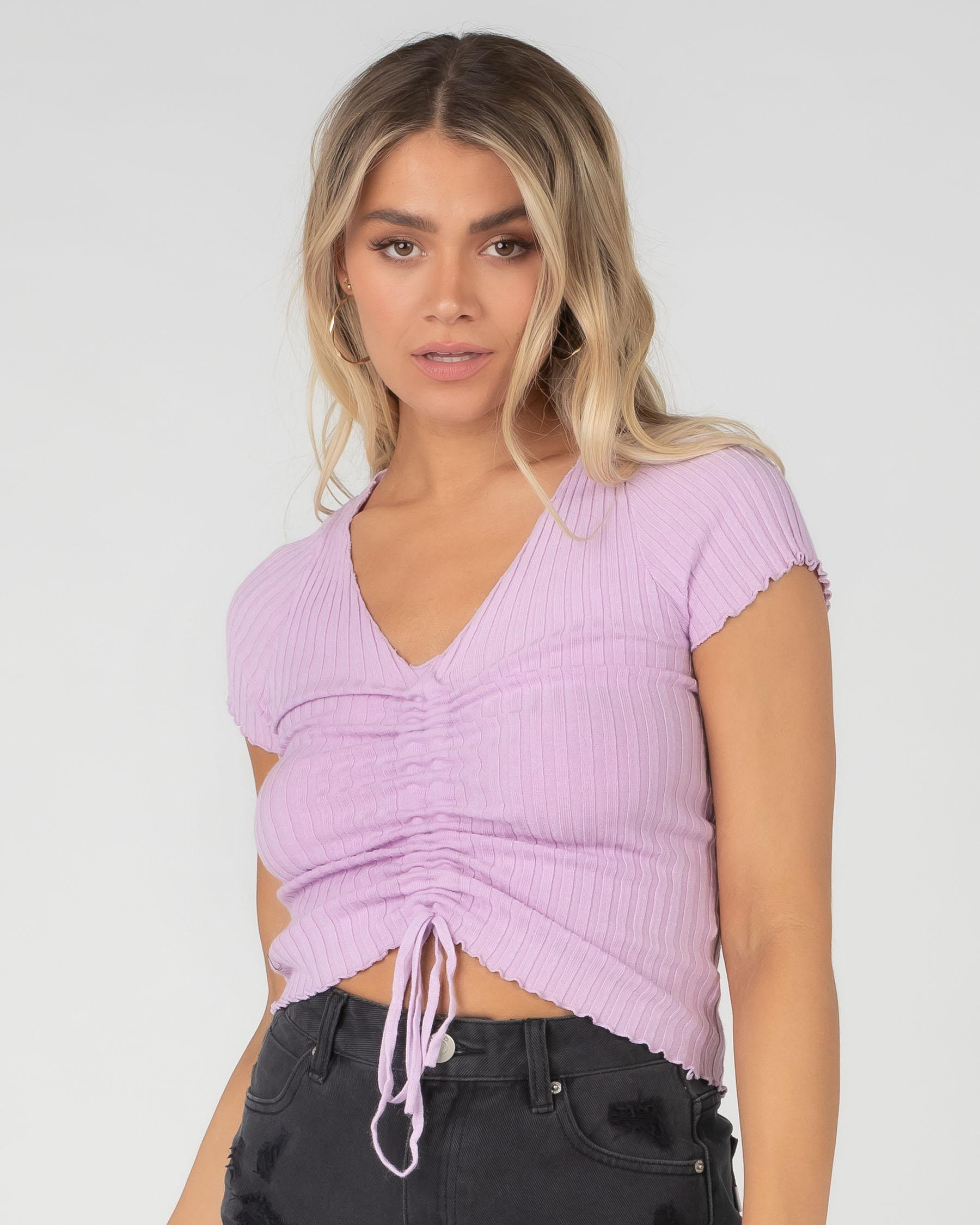 Shop Rumor Heart Of Glass Top In Lilac Fast Shipping & Easy Returns