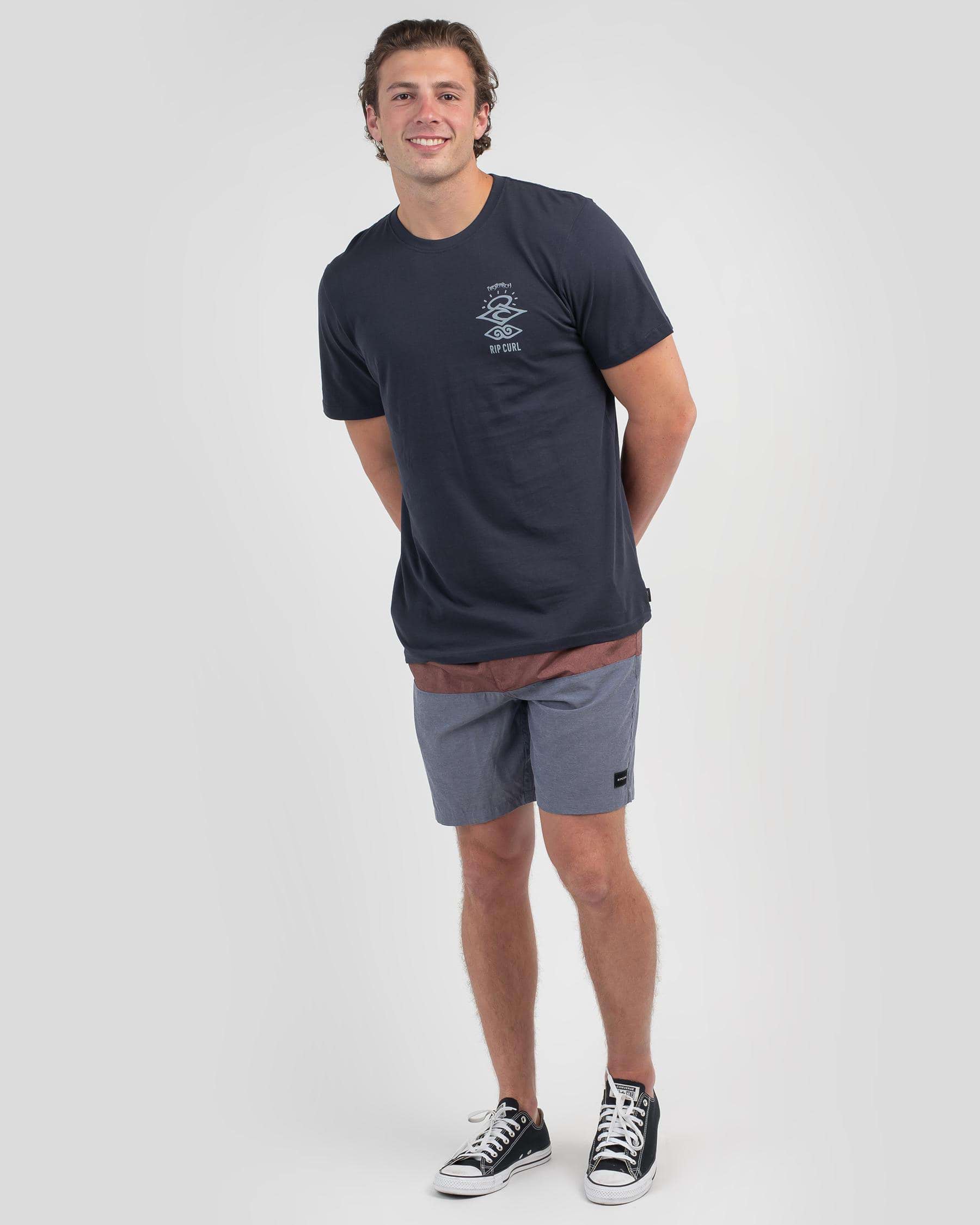 Shop Rip Curl Block Volley Elastic Walk Shorts In Washed Wine - Fast ...