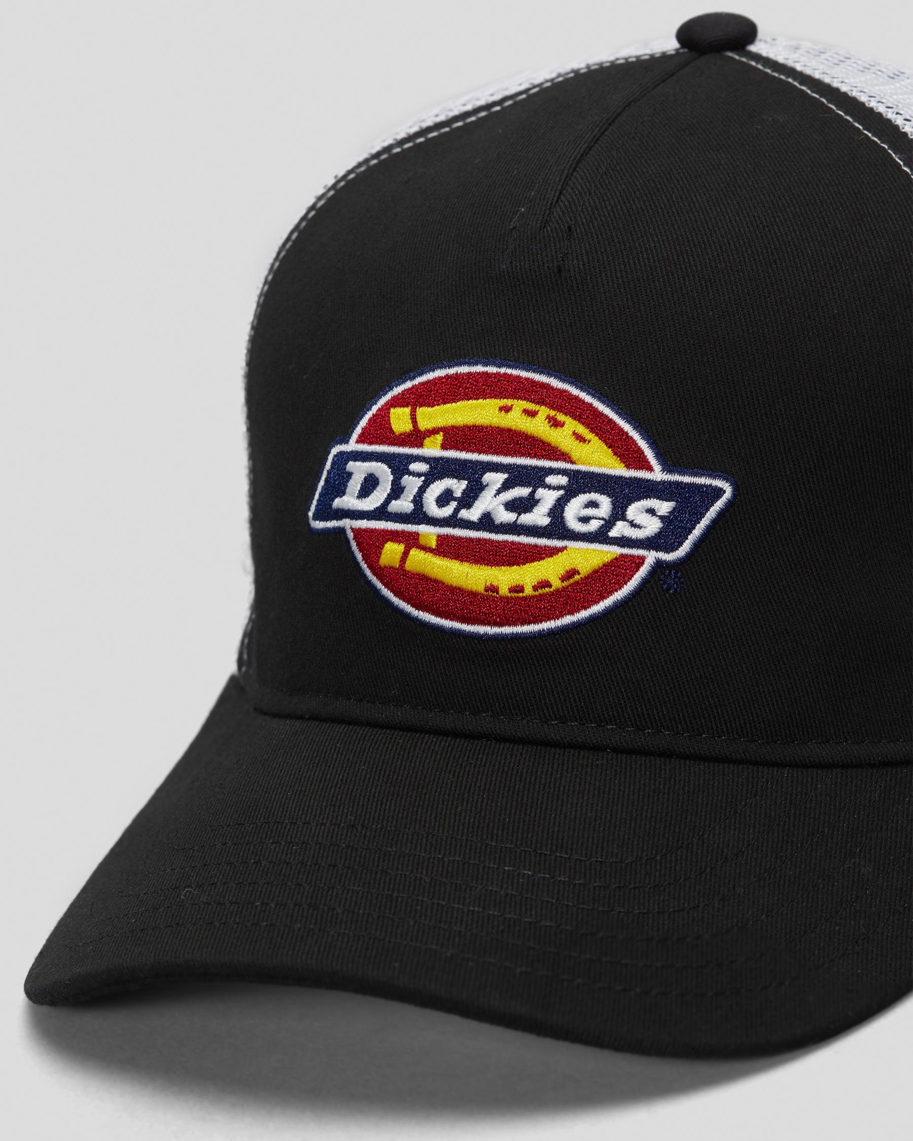 Shop Dickies Classic Logo Trucker Cap In Black/white - Fast Shipping ...