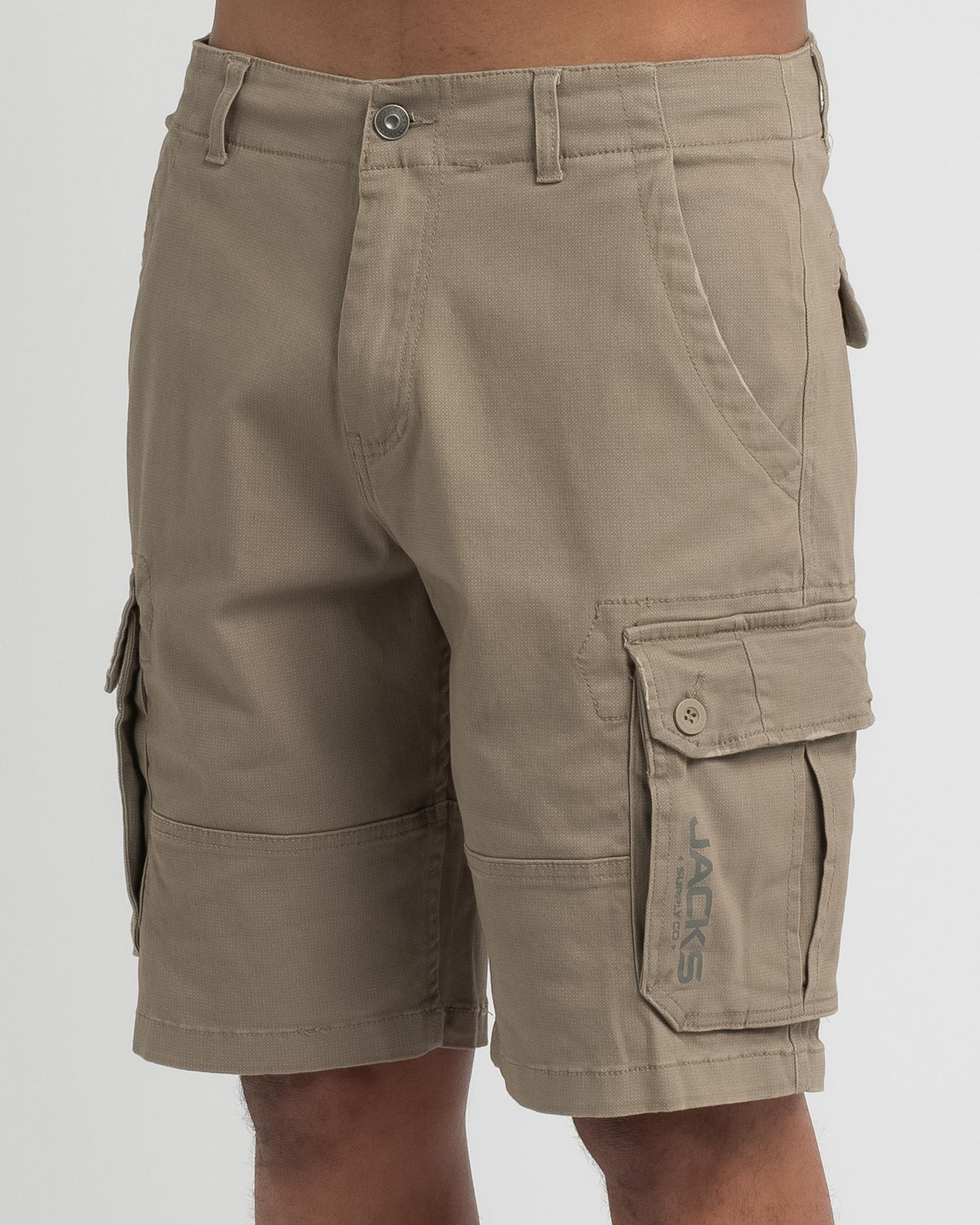 Jacks Elevate Cargo Shorts In Stone - Fast Shipping & Easy Returns ...