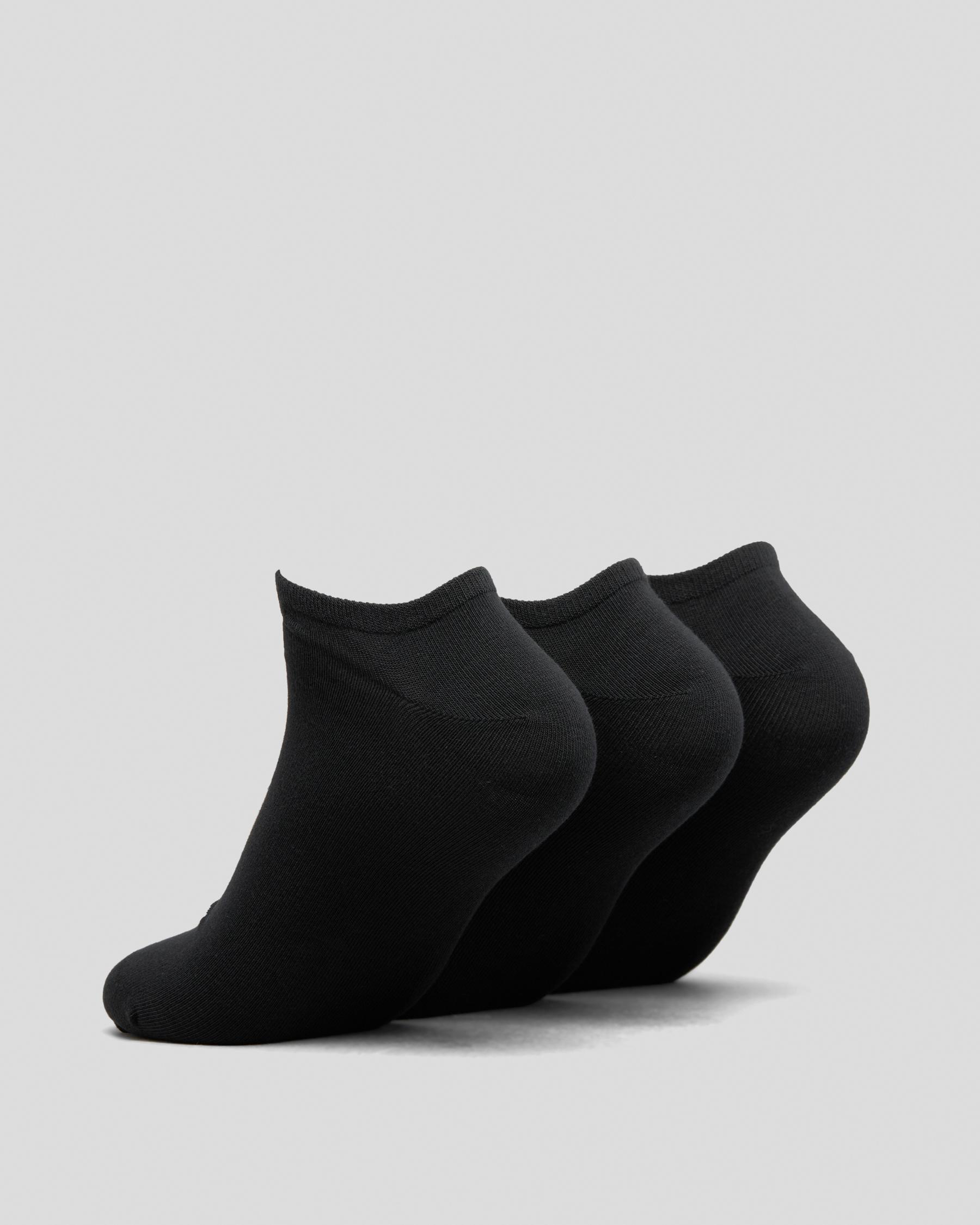 Shop adidas Trefoil Liner Socks 3 Pack In Black/black/white Fast Shipping & Easy Returns