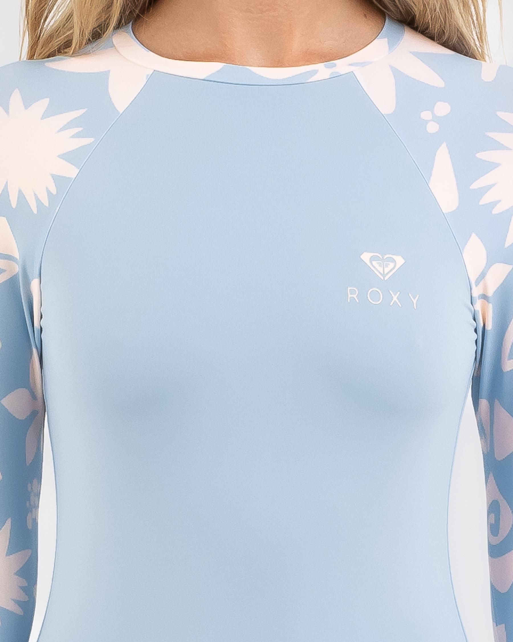 Roxy Women's Long Sleeve Zip Rashguard – UPF 50+ Stretch Fit Swim