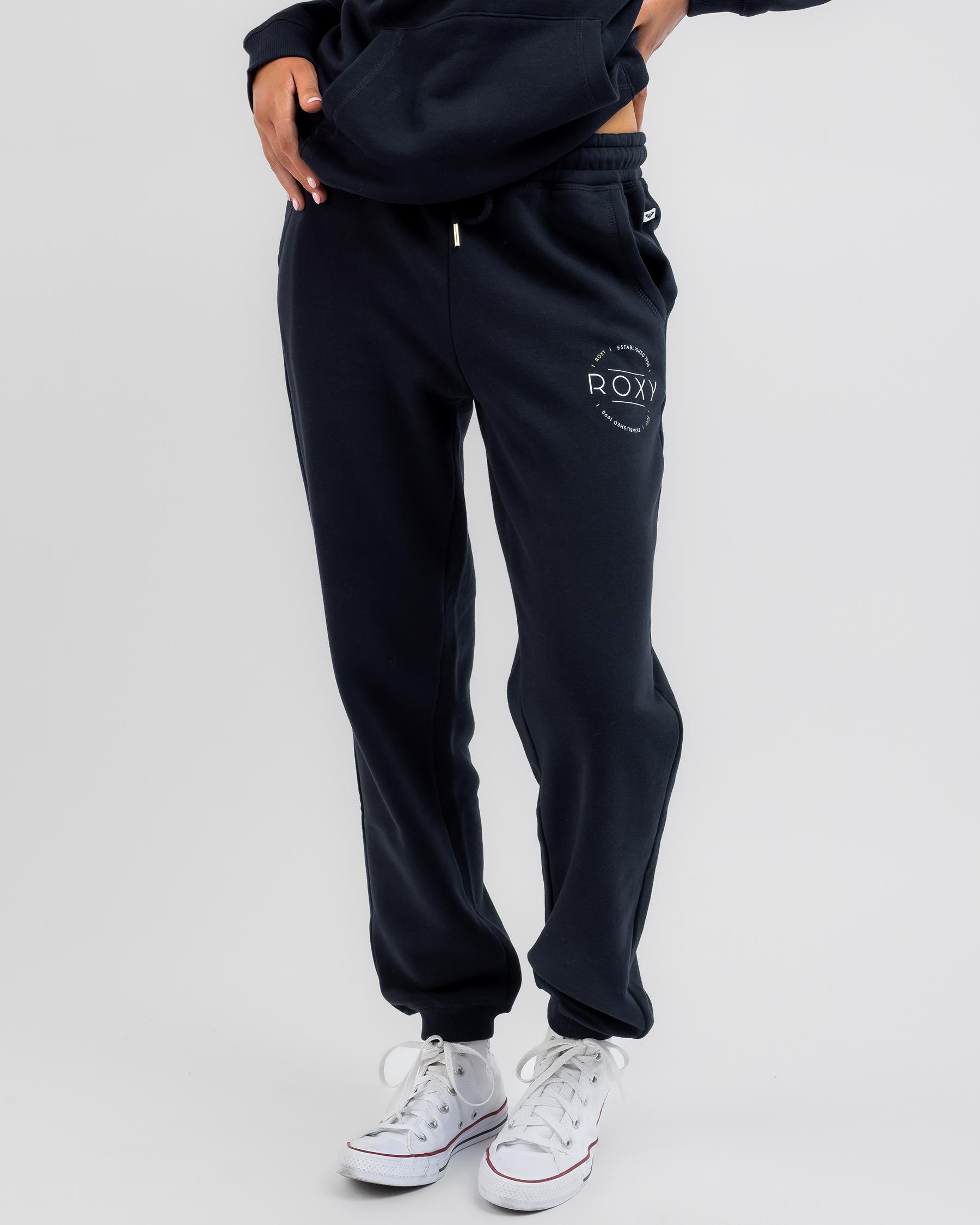 Shop Roxy Surf Stoked Track Pants In Anthracite Fast Shipping & Easy
