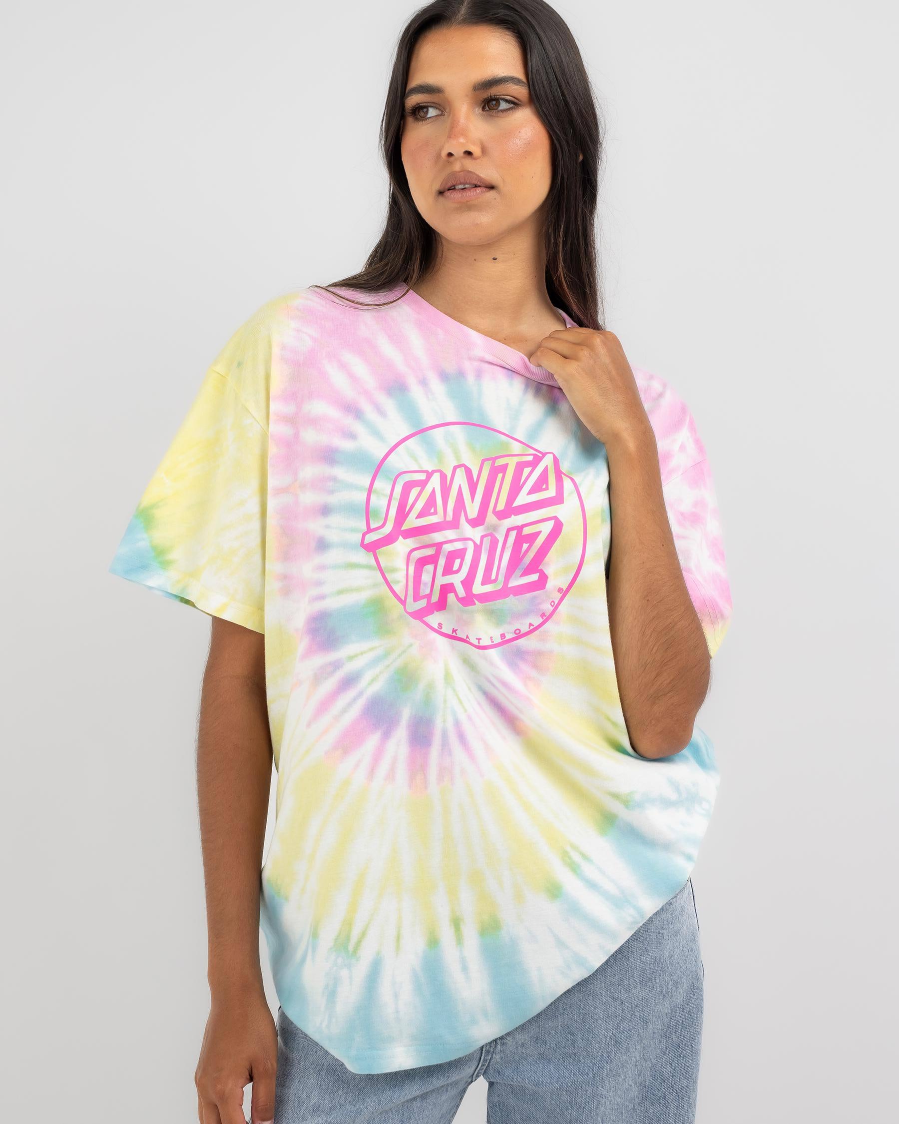 Shop Santa Cruz Opus Dot Front T-Shirt In Pink Tie Dye - Fast Shipping ...