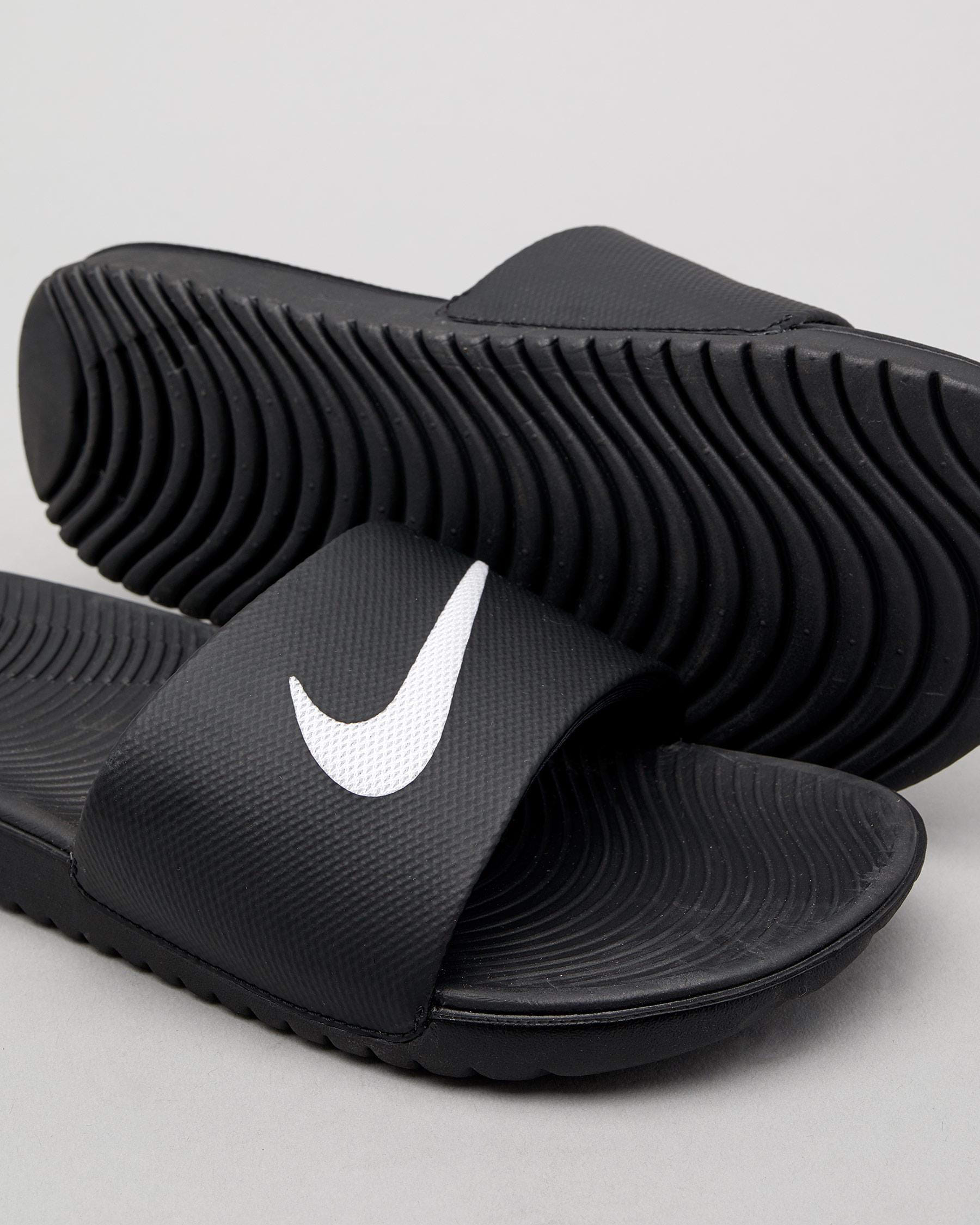 Nike Girls' Kawa Slide Sandals In Black/white - Fast Shipping & Easy ...