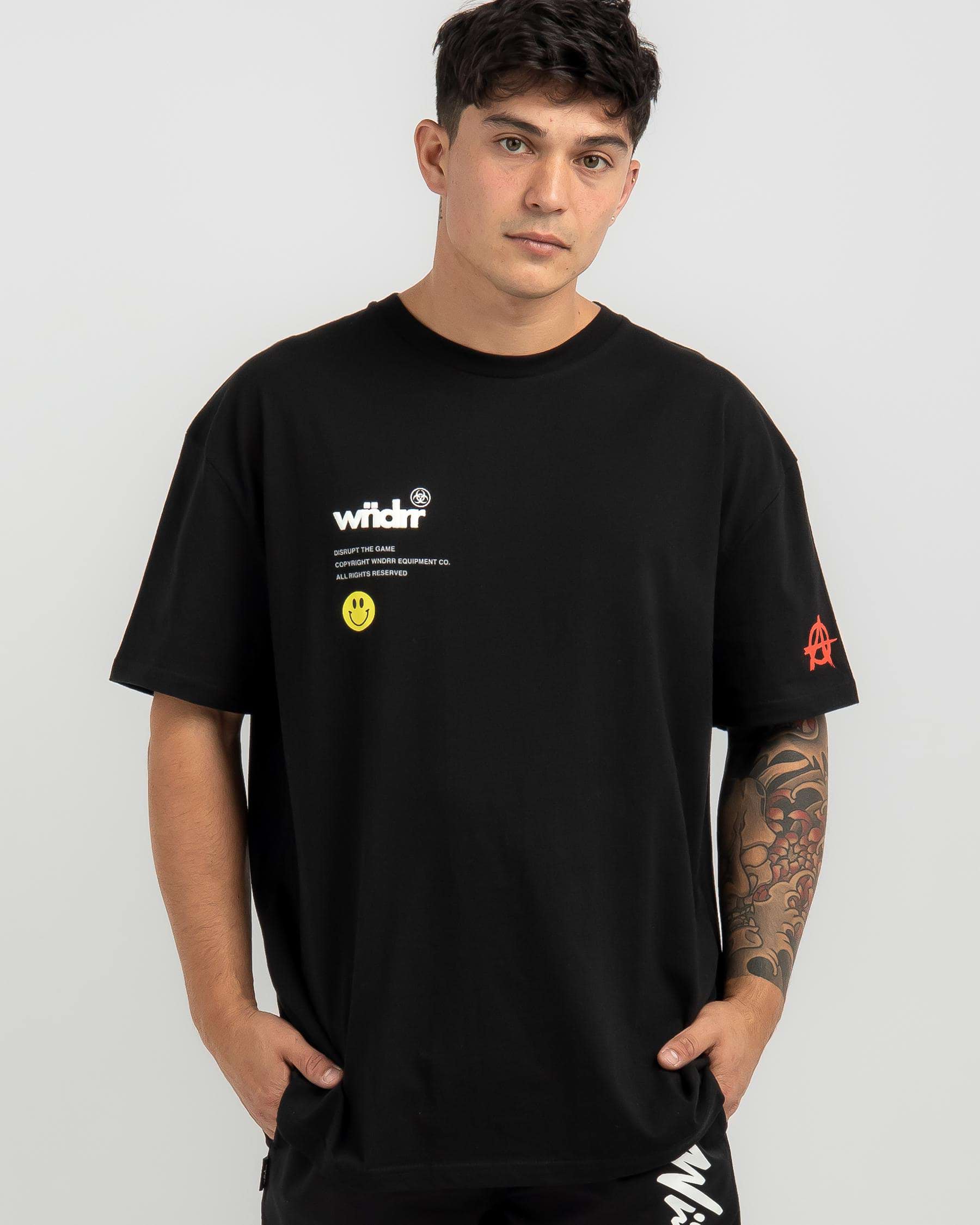 Shop Wndrr Illegible Box Fit T-Shirt In Black - Fast Shipping & Easy ...