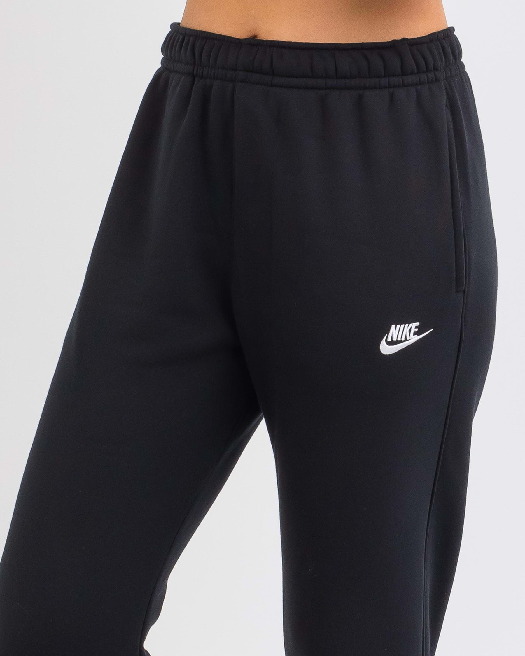Shop Nike Club Track Pants In Black/black/white - Fast Shipping & Easy ...