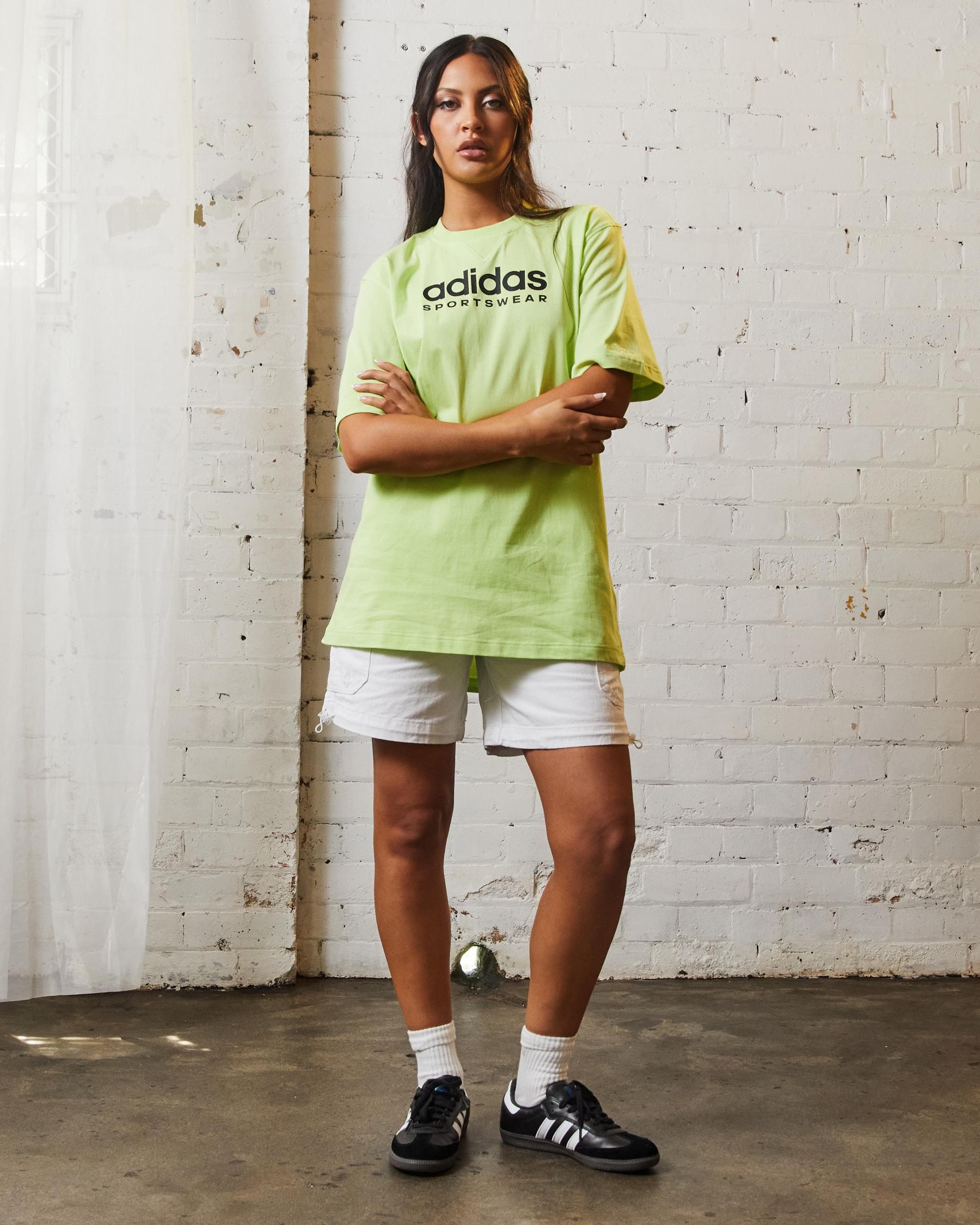 Shop adidas All Season Graphic T-shirt In Pulse Lime - Fast Shipping ...