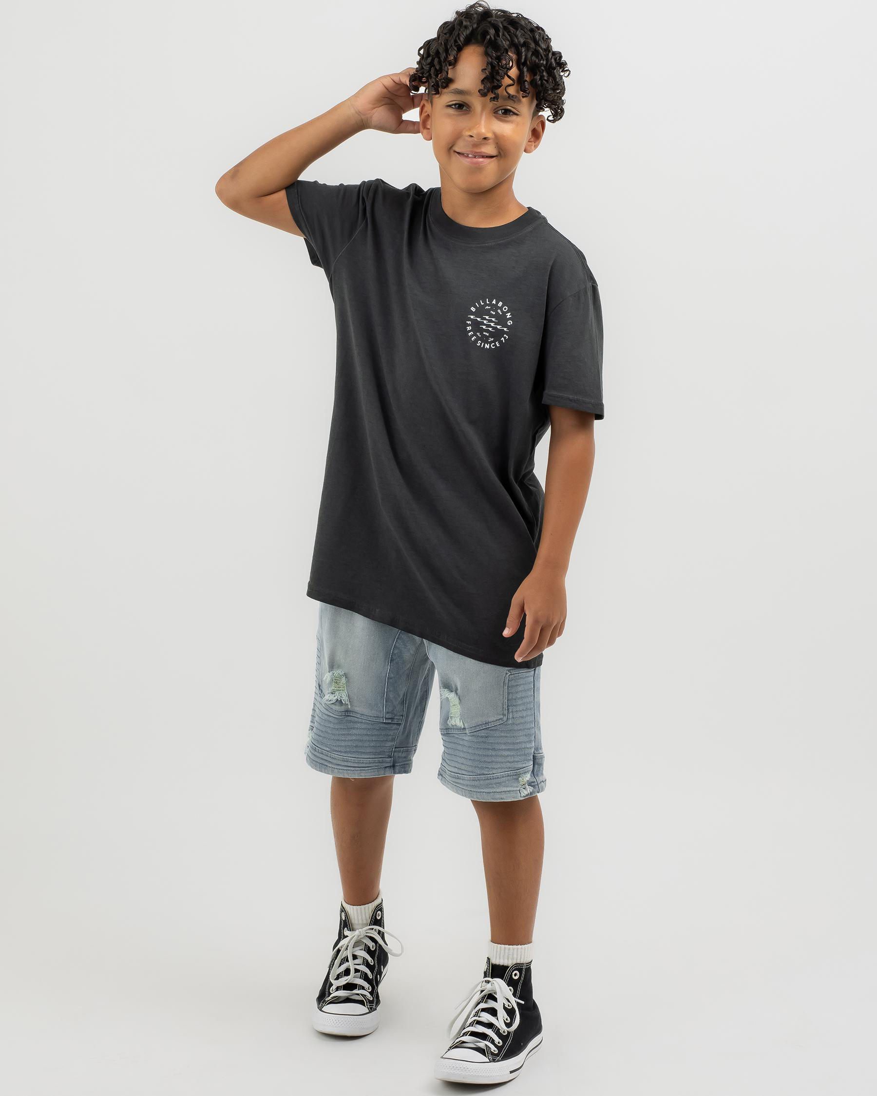Billabong Boys 0 7 Groms Dot Com T Shirt (Yellow) main image 1