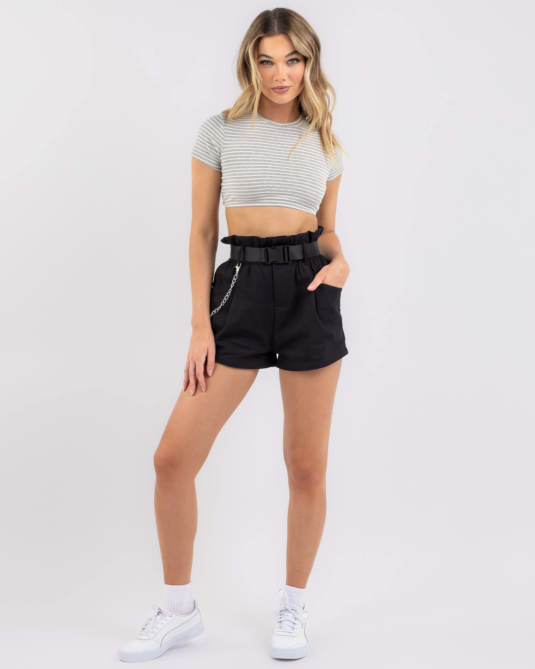 Shop Ava And Ever Montreal Shorts In Black - Fast Shipping & Easy ...