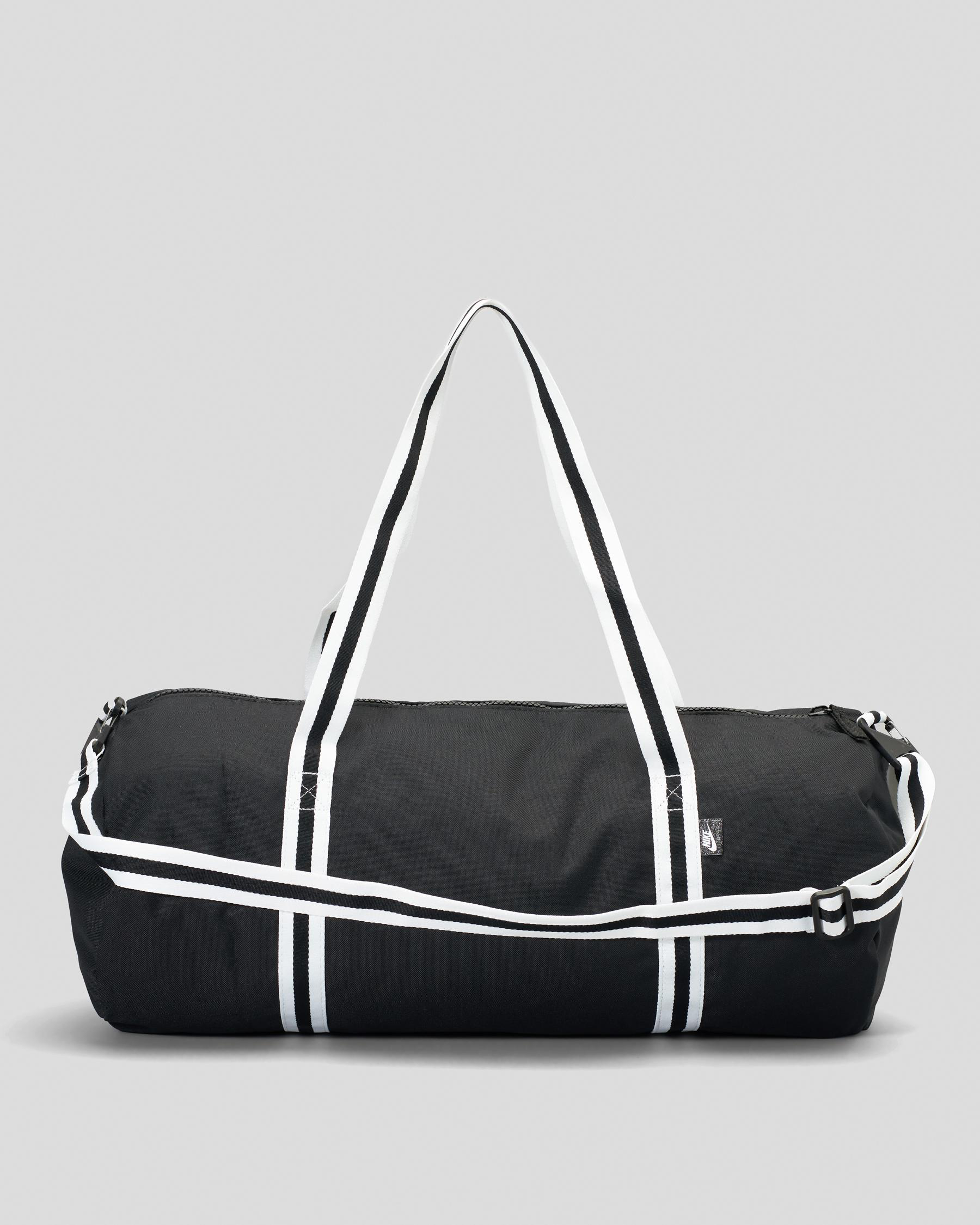 Shop Nike Heritage Travel Bag In Black/black/white Fast Shipping