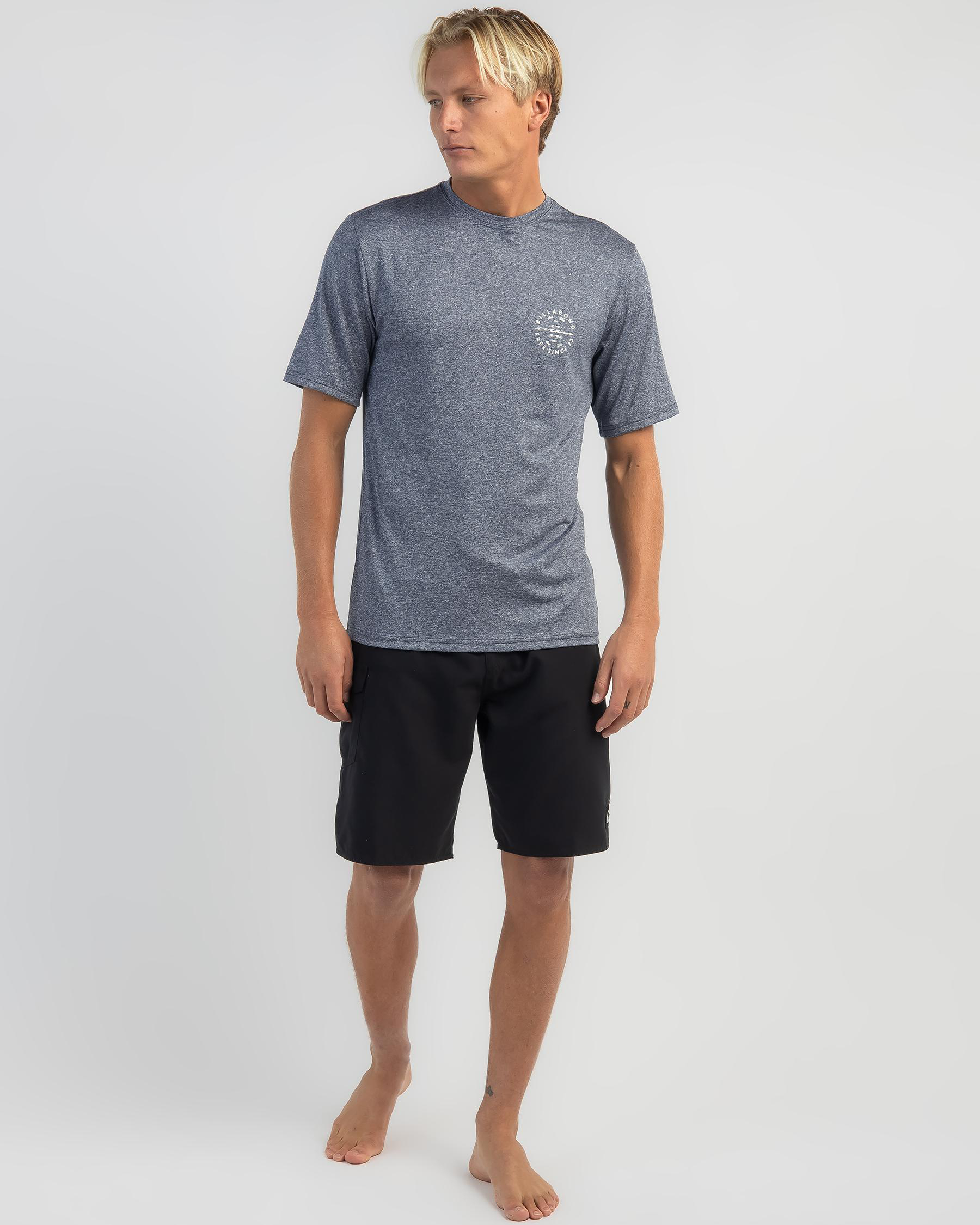 Shop Billabong Big Wave Daz Rash Vest In Navy Heather Fast Shipping