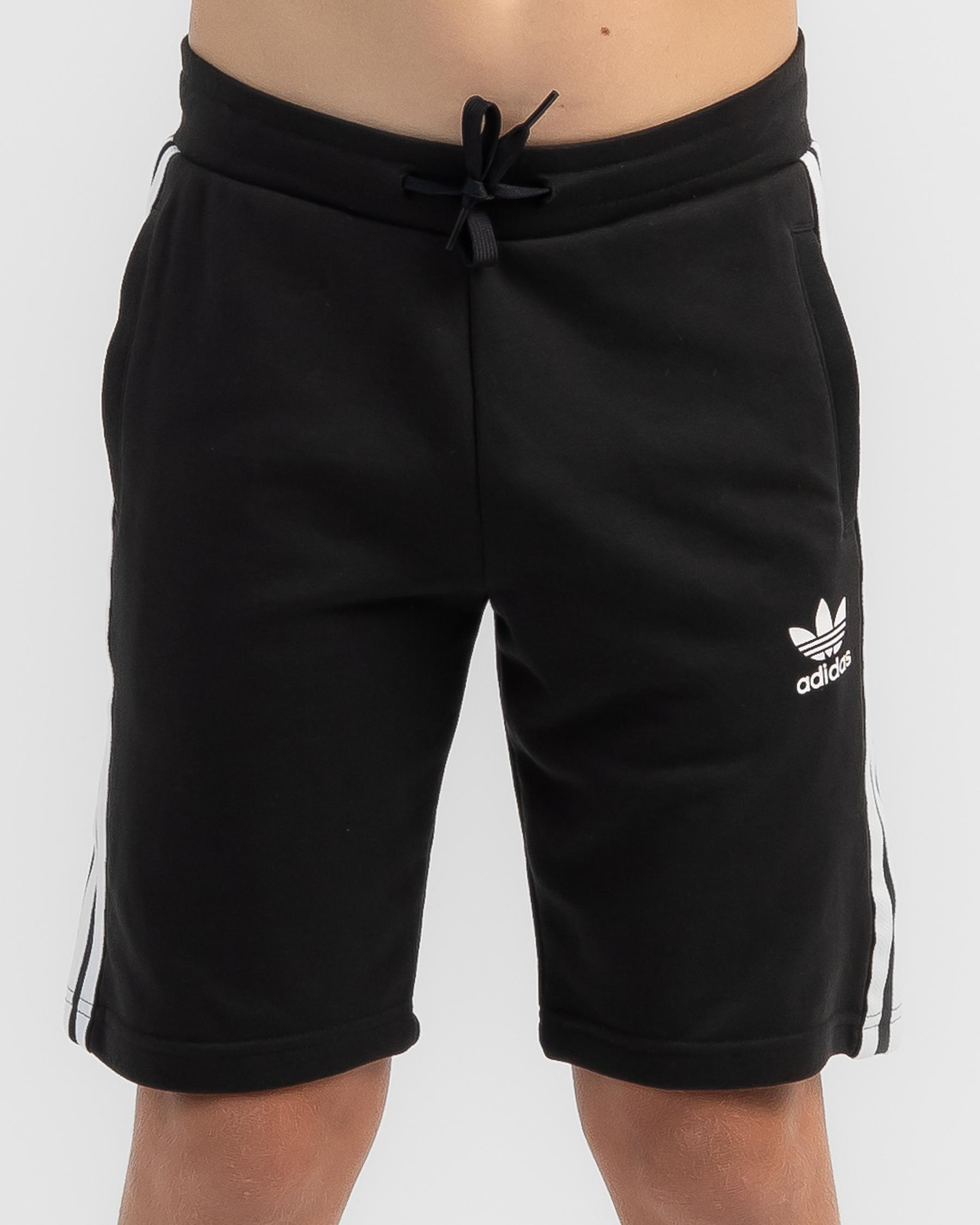 Shop adidas Boys' 3-Stripes Shorts In Black/white - Fast Shipping ...