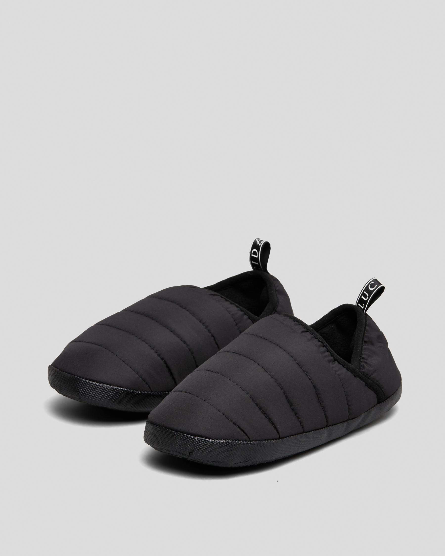 Lucid Puffer Mule Slippers In Black/black/white - FREE* Shipping & Easy ...