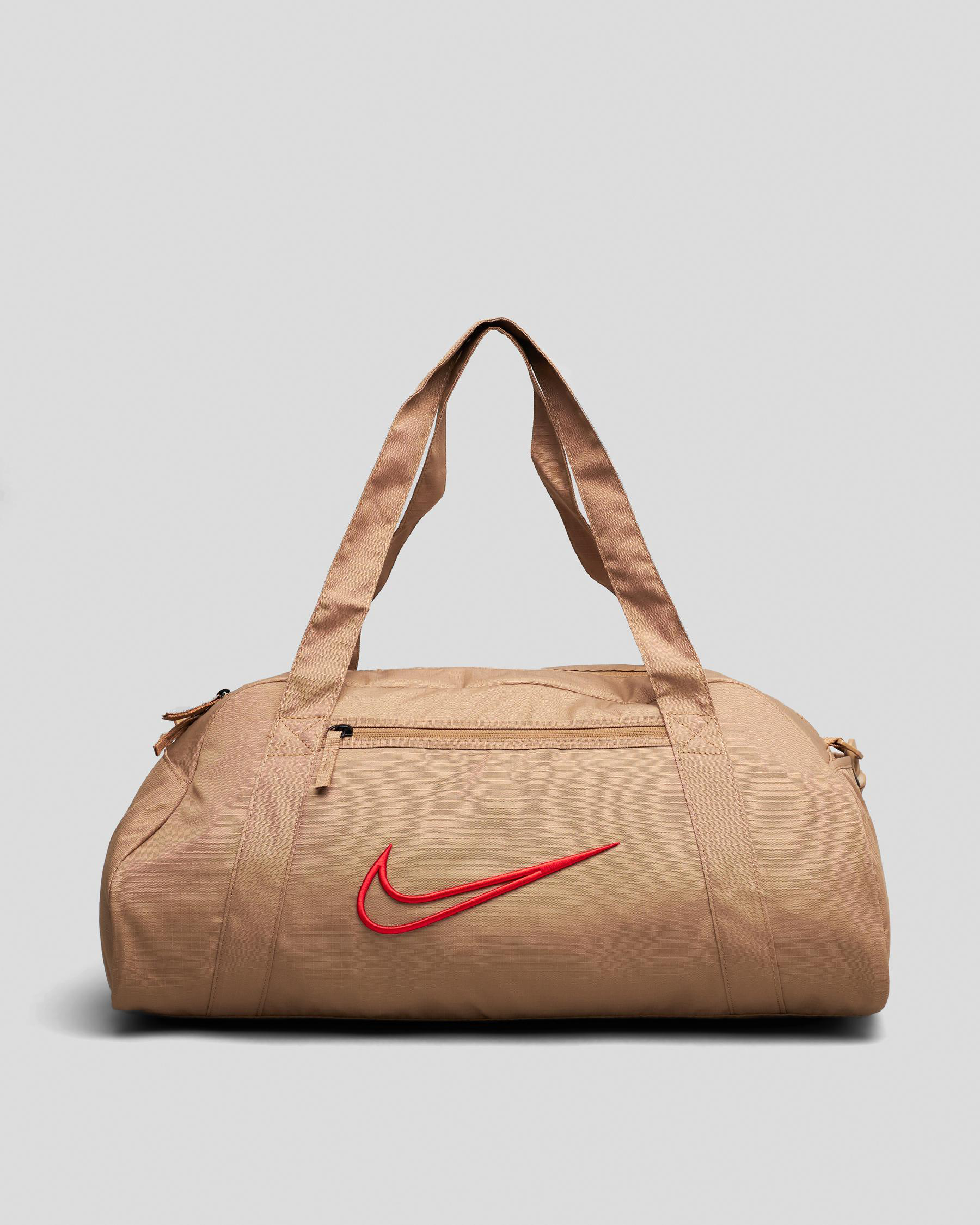 Nike Gym Club Duffle Bag In Dk Driftwood/crimson - Fast Shipping & Easy ...