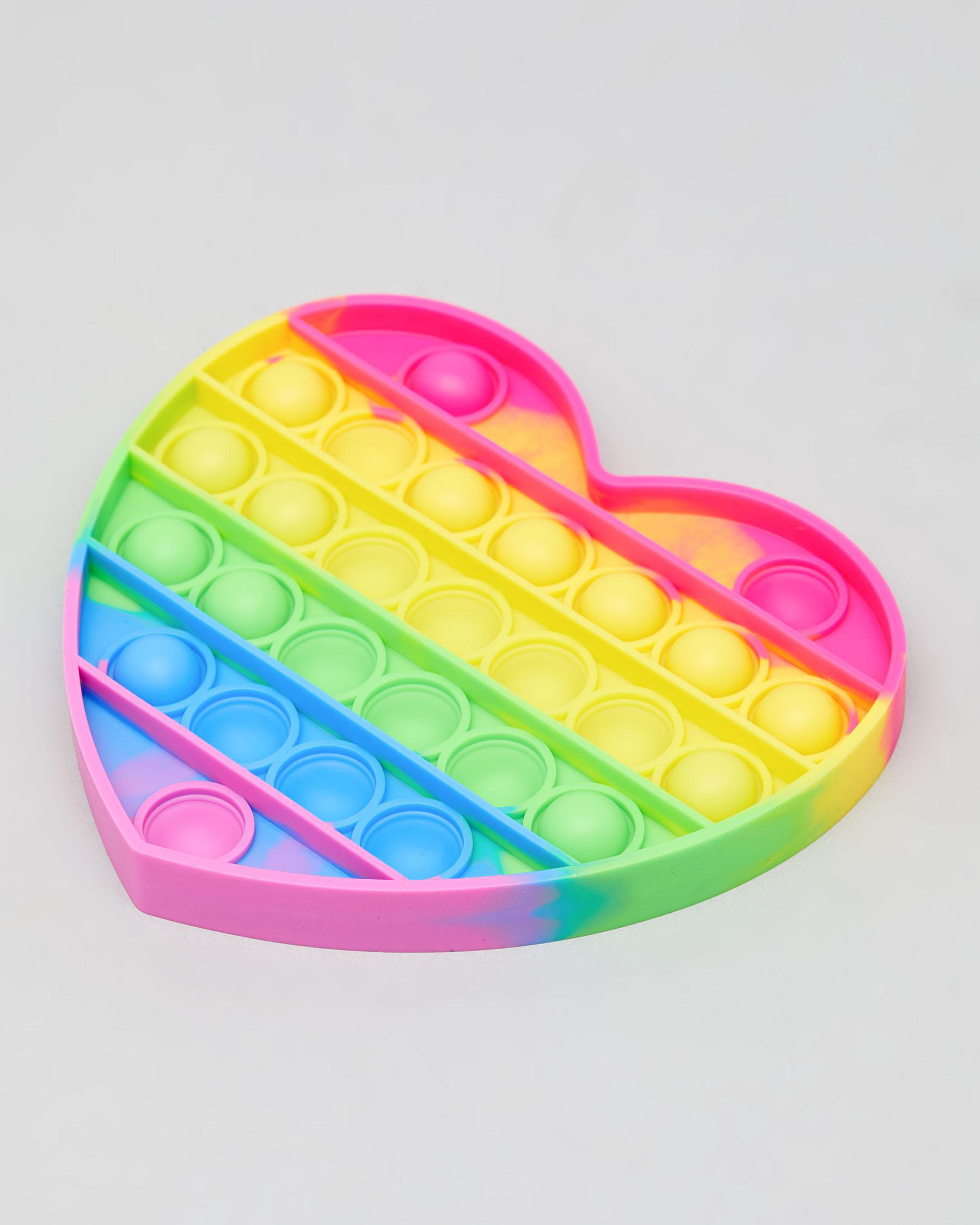 Shop Get It Now Neon Rainbow Pop It Toy In Heart Fast Shipping & Easy Returns City Beach